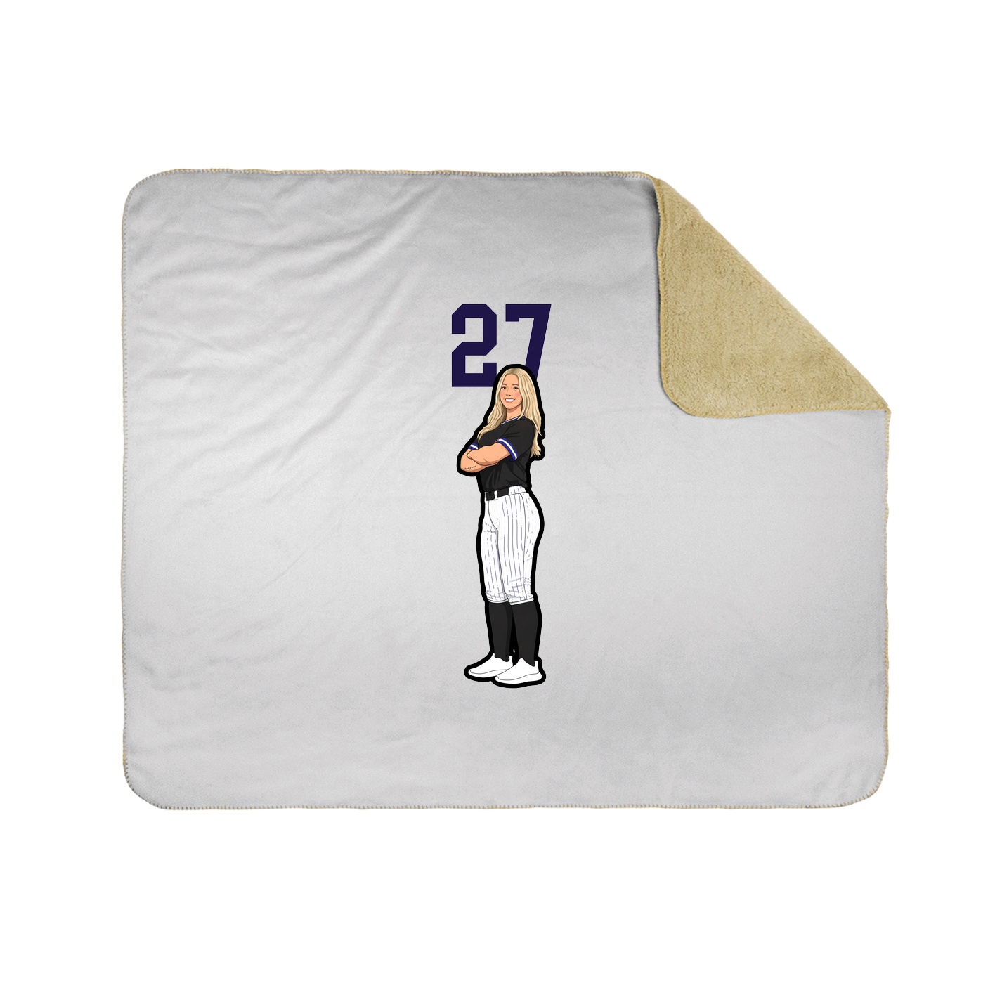 Throw Blanket — Number Top in White