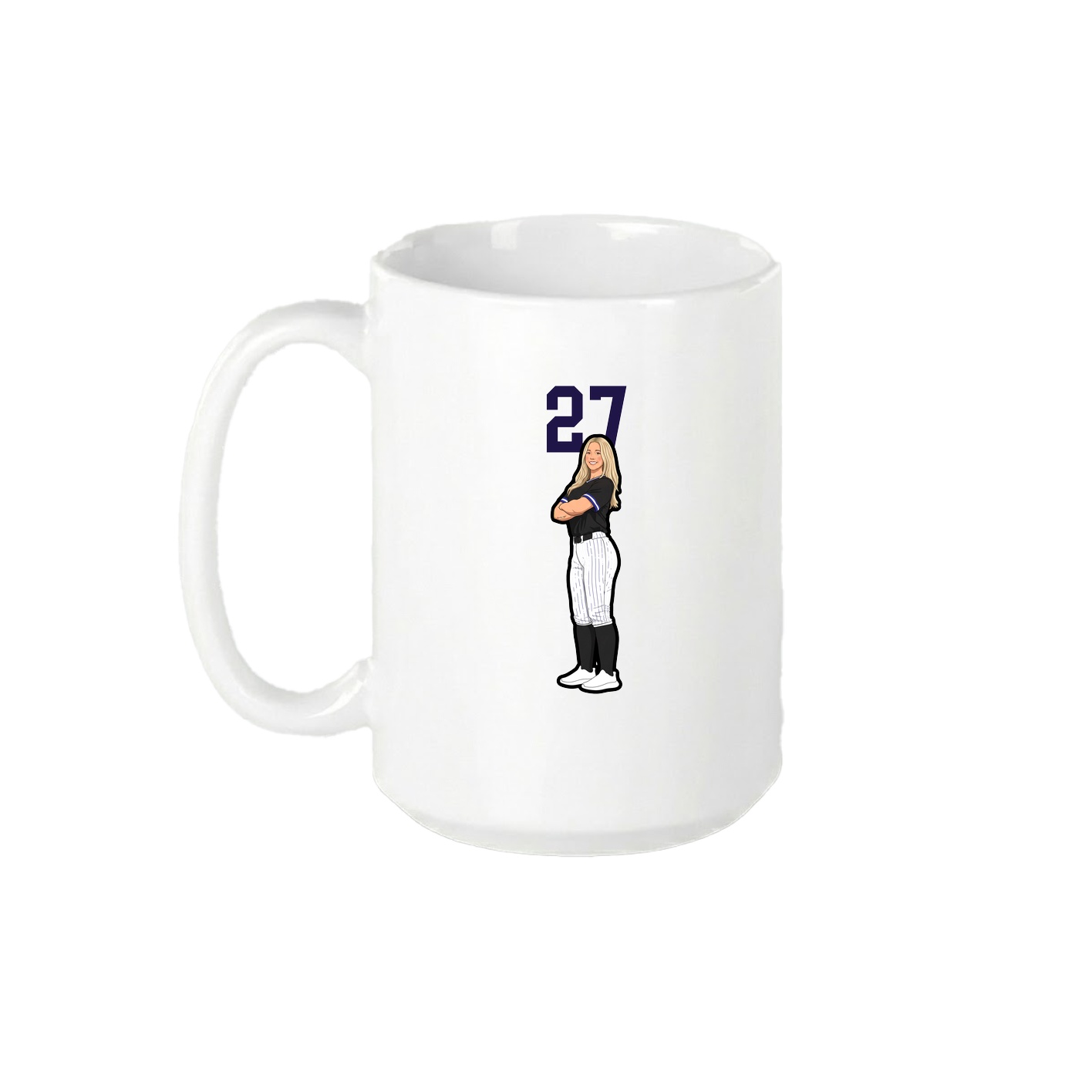 15oz Coffee Mug — Number Top in White