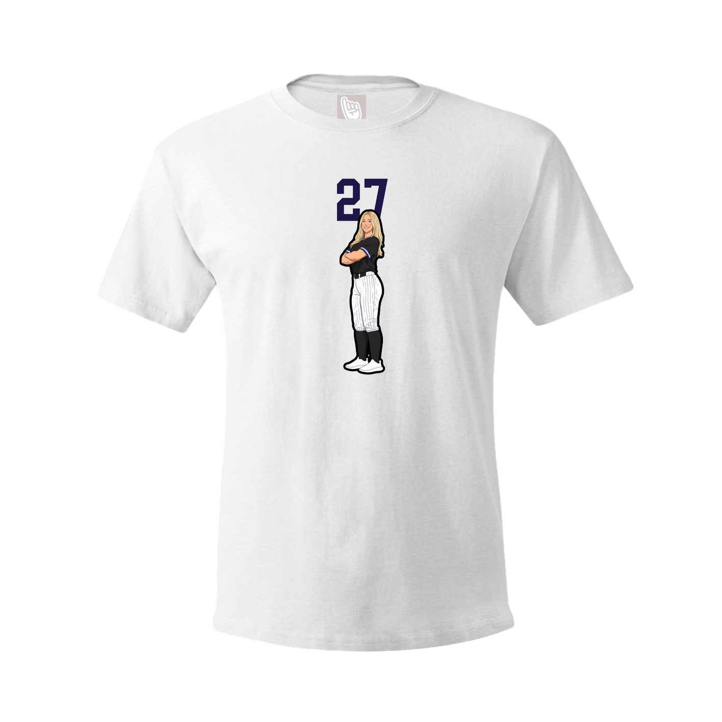 Youth Tee — Number Top in White