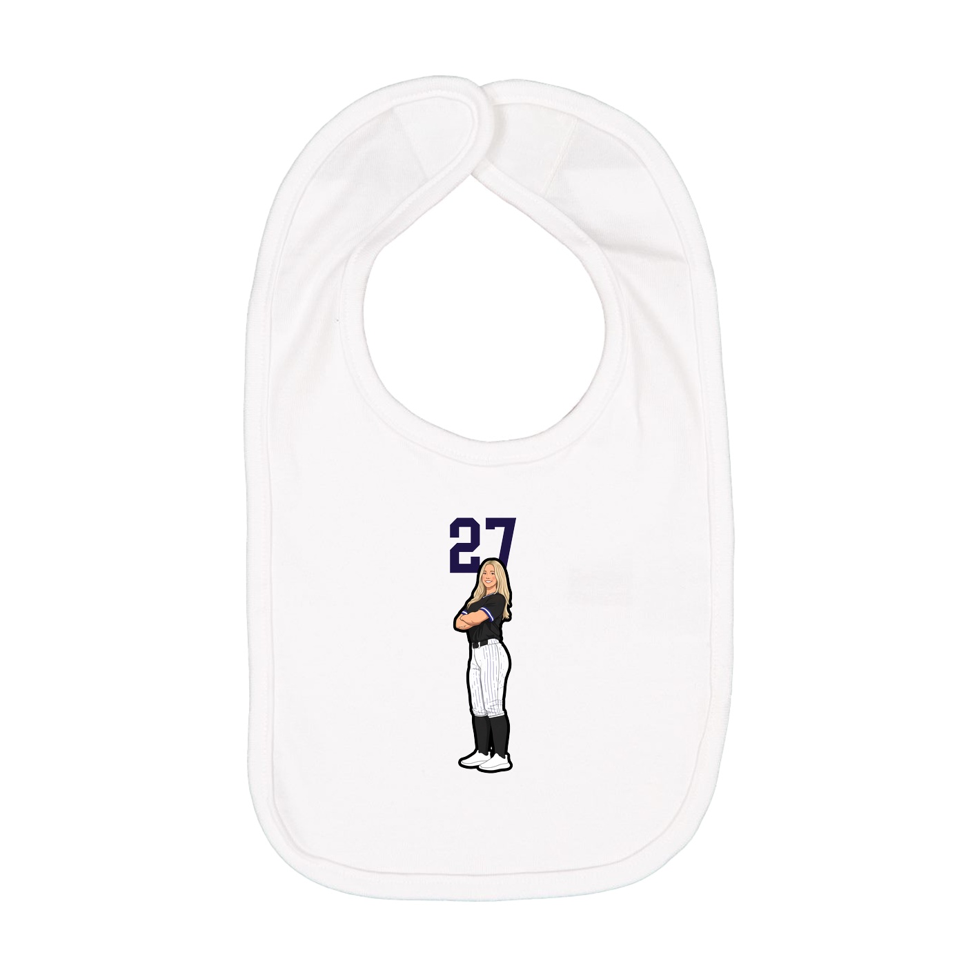 Infant Bib — Number Top in White