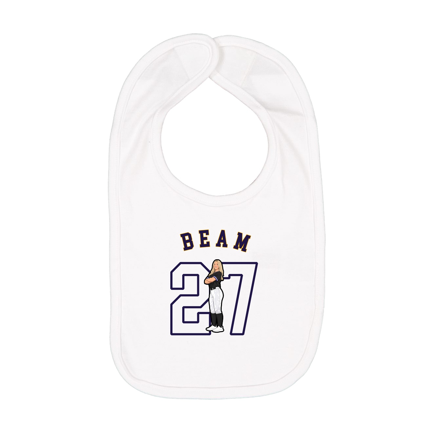 Infant Bib — Shirsey Arch in White