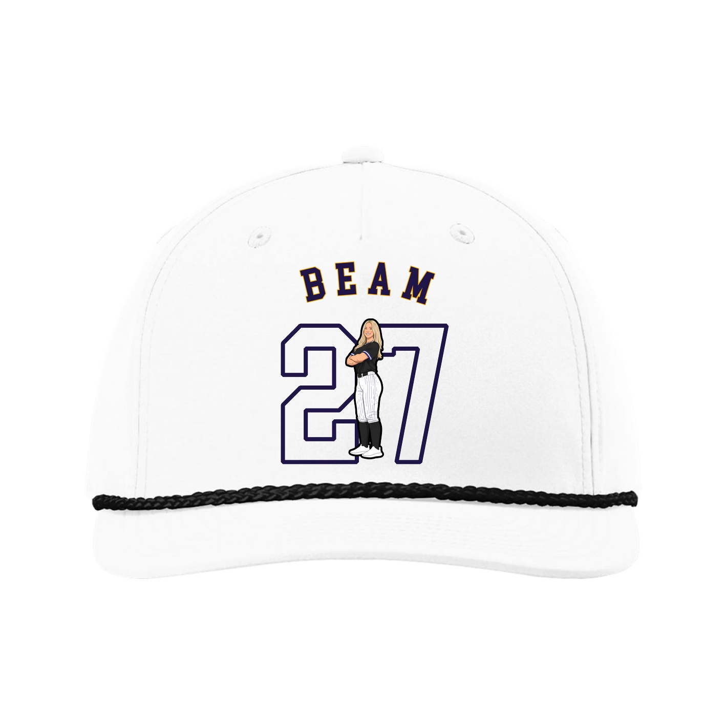 Five-Panel Classic Rope Cap — Shirsey Arch in White