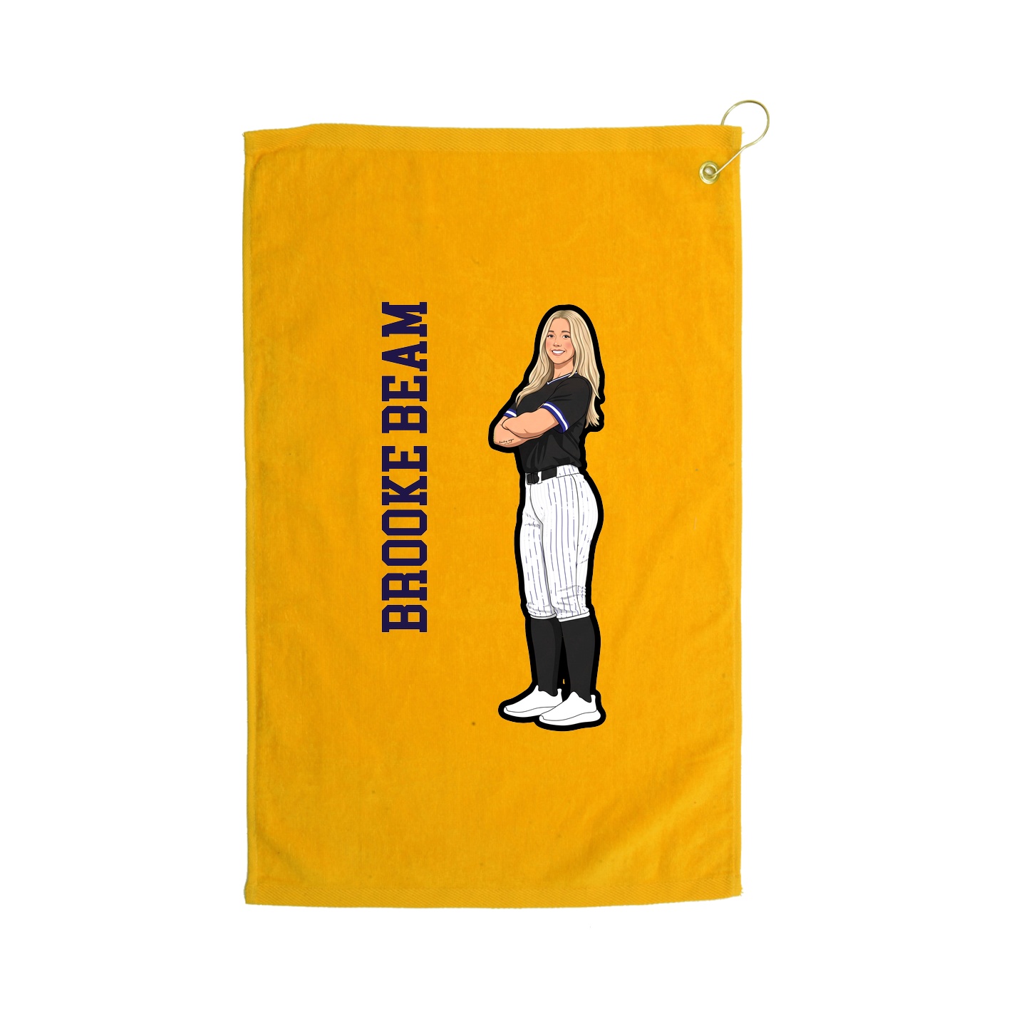 Golf Towel — Name Vertical in Gold