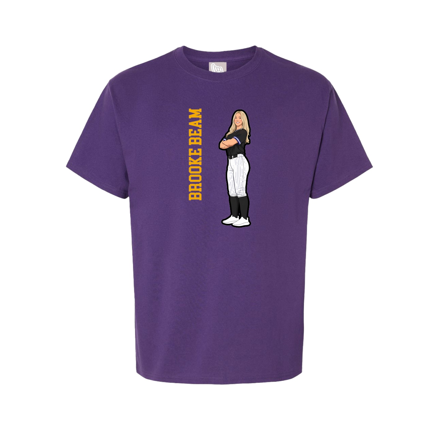 Youth Tee — Name Vertical in Purple