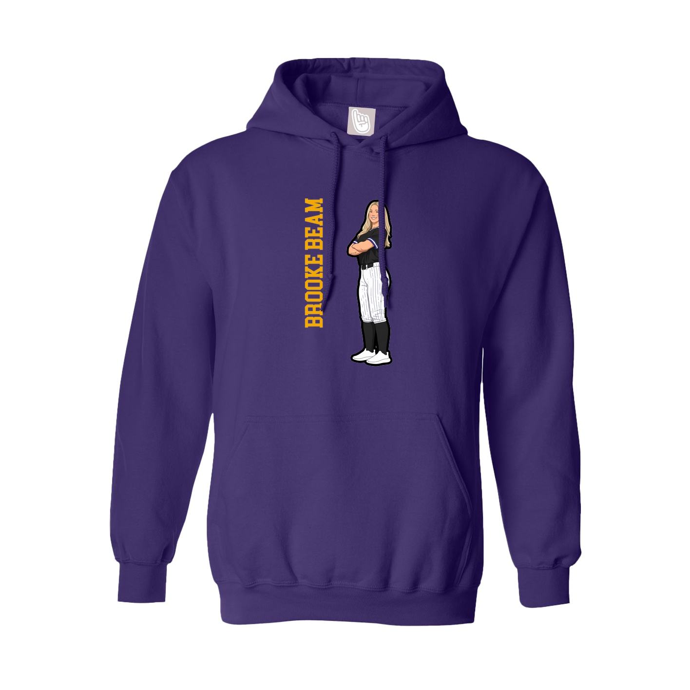 Hoodie — Name Vertical in Purple