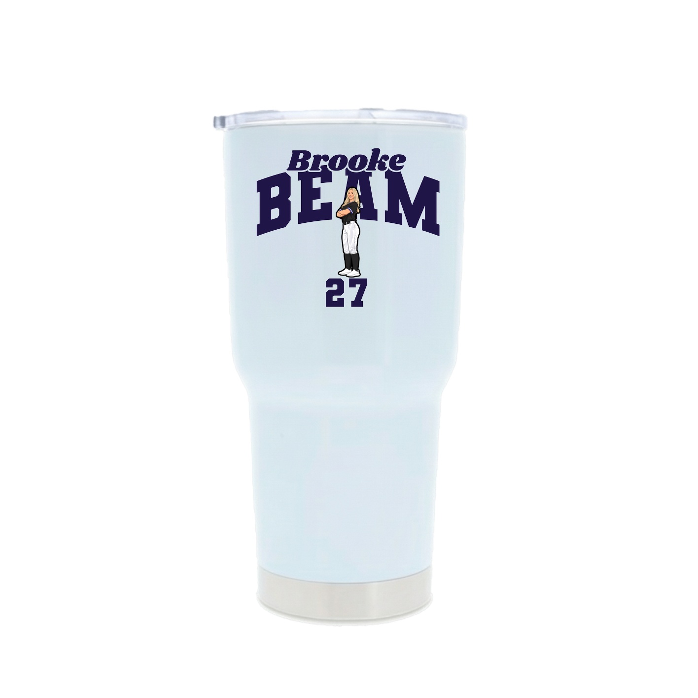 30oz Stainless Steel Tumbler — Signature Arch in White