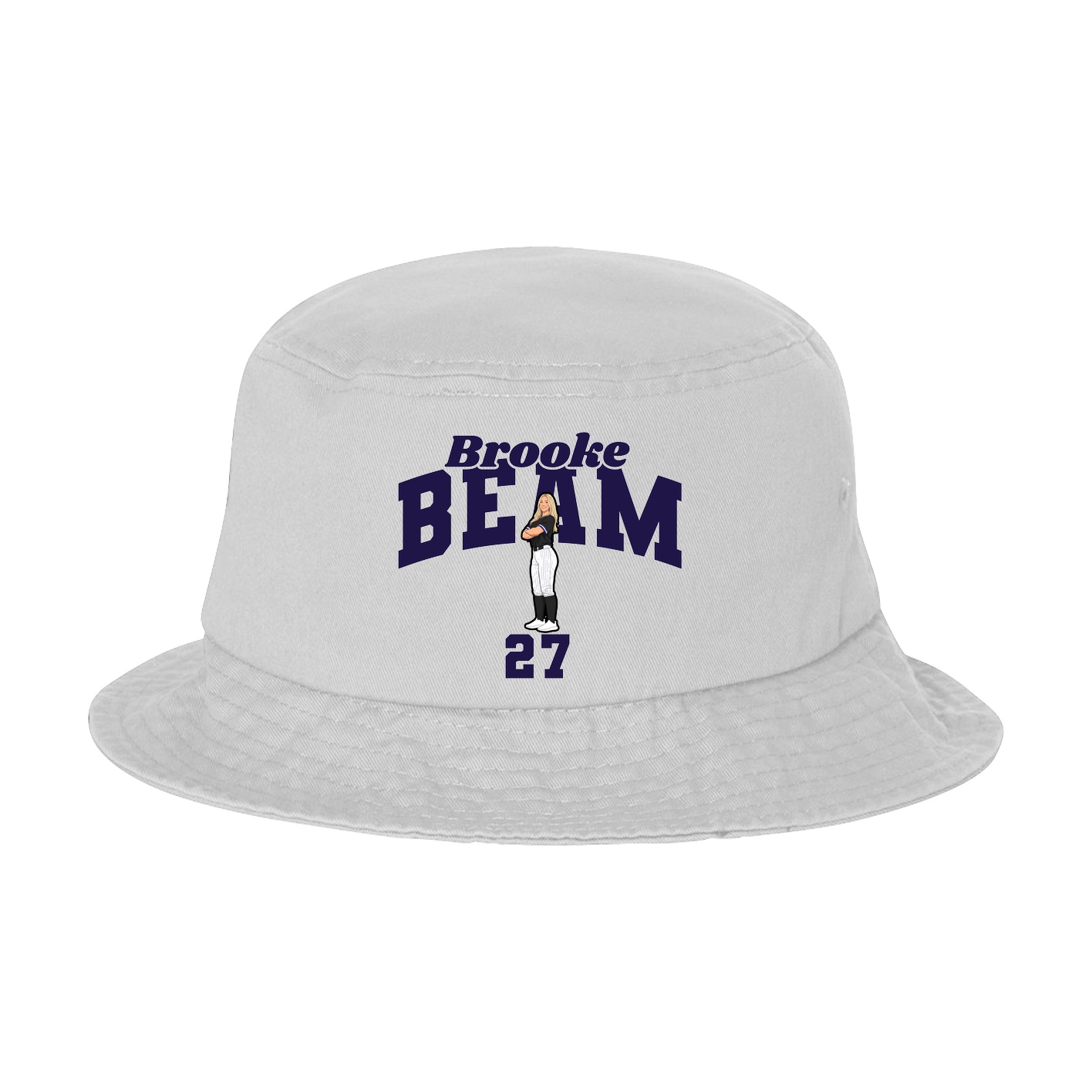 Bucket Cap — Signature Arch in White