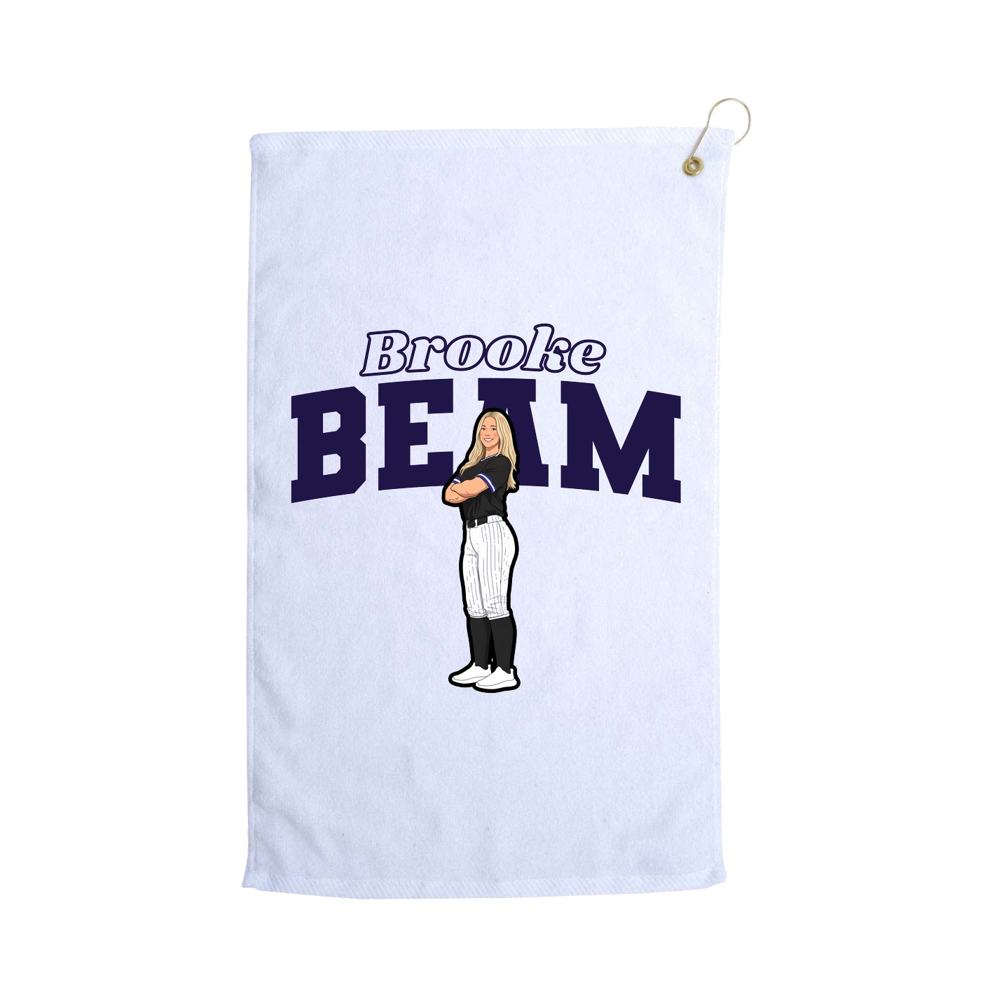 Golf Towel — Name Arch in White