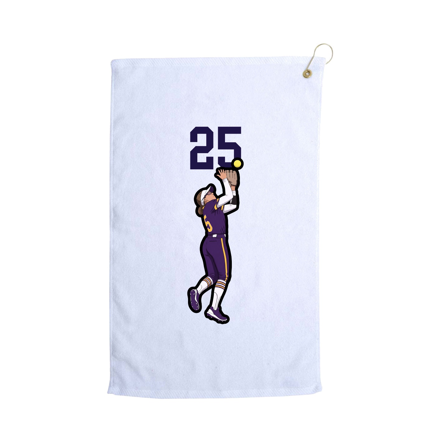 Golf Towel — Number Top in White