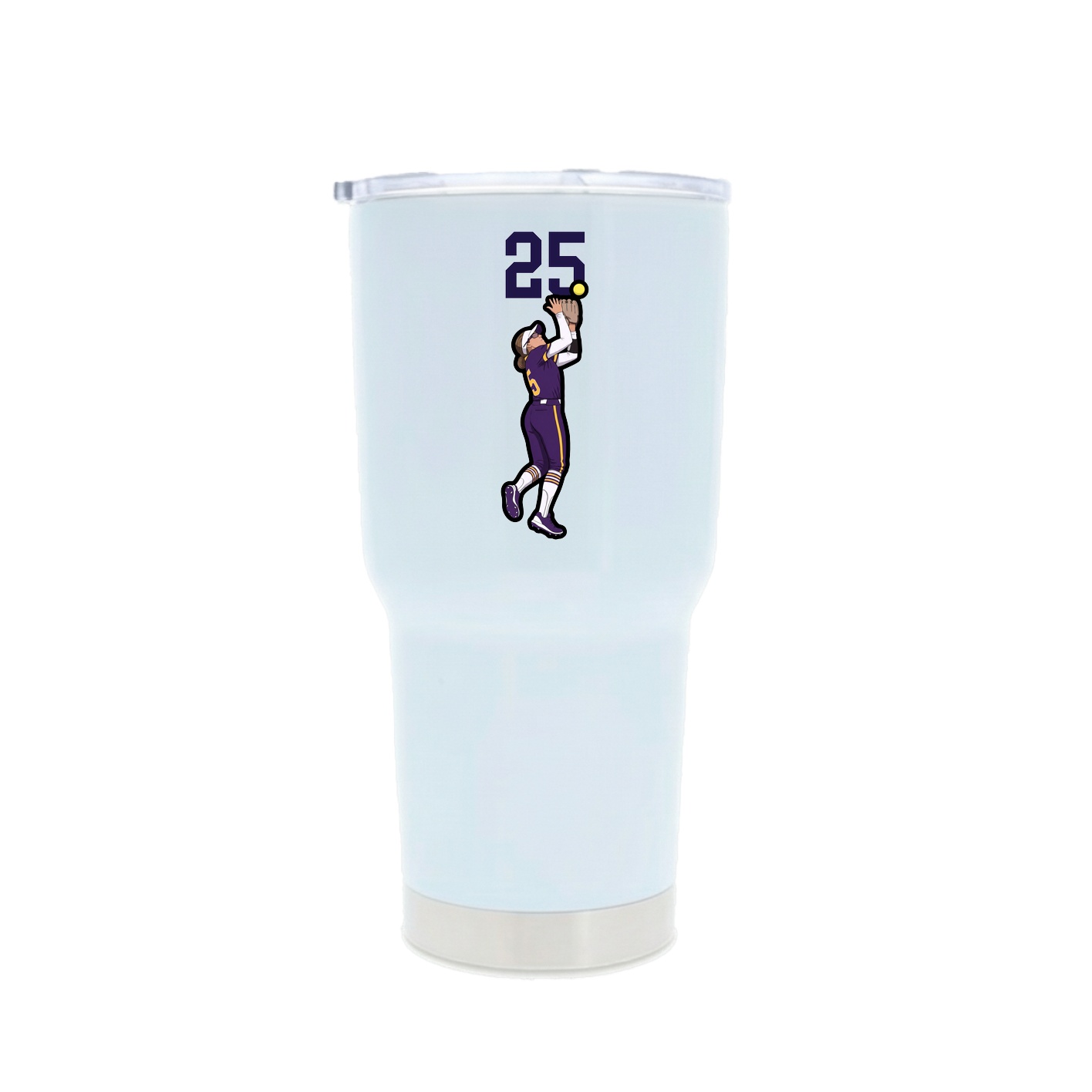30oz Stainless Steel Tumbler — Number Top in White