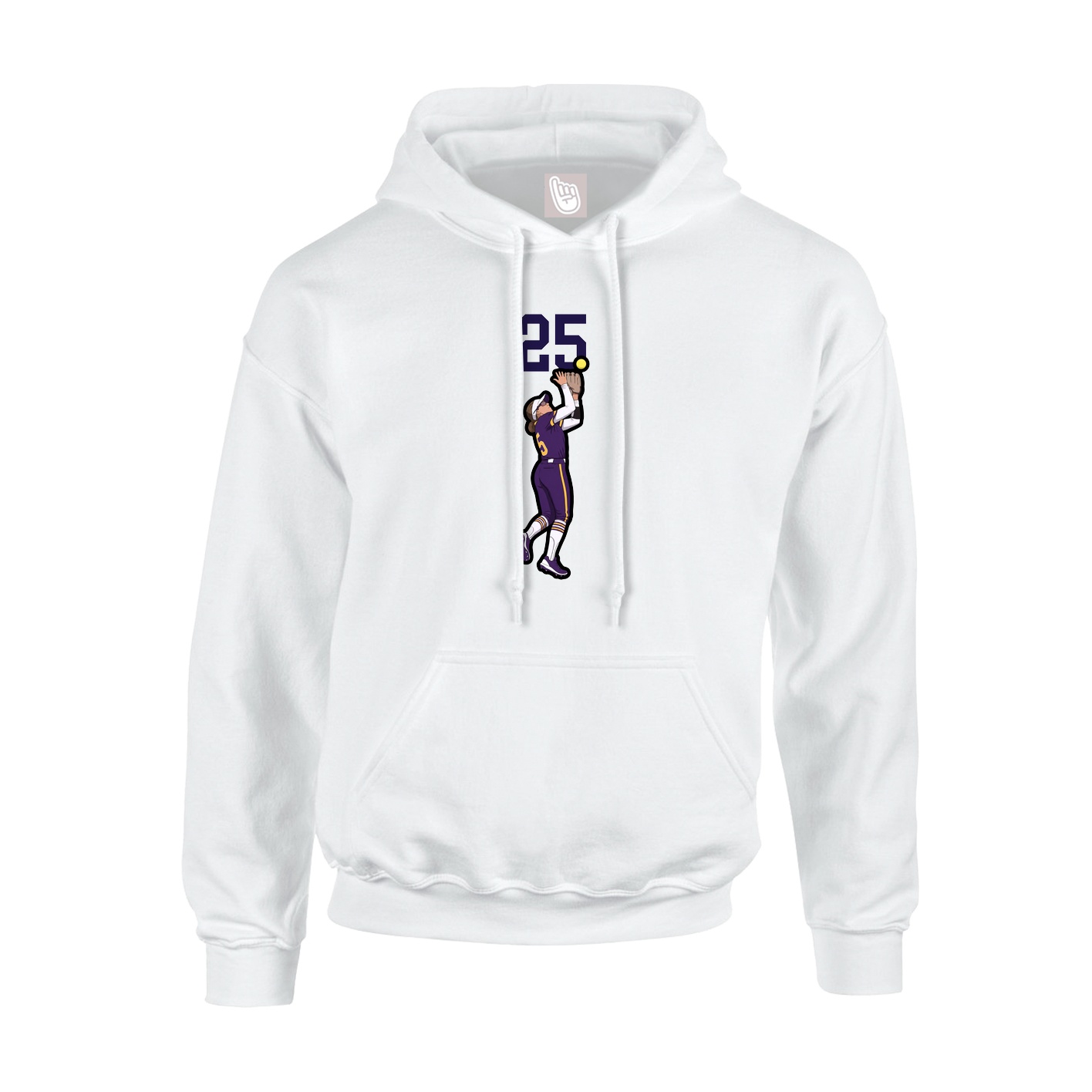 Youth Hoodie — Number Top in White