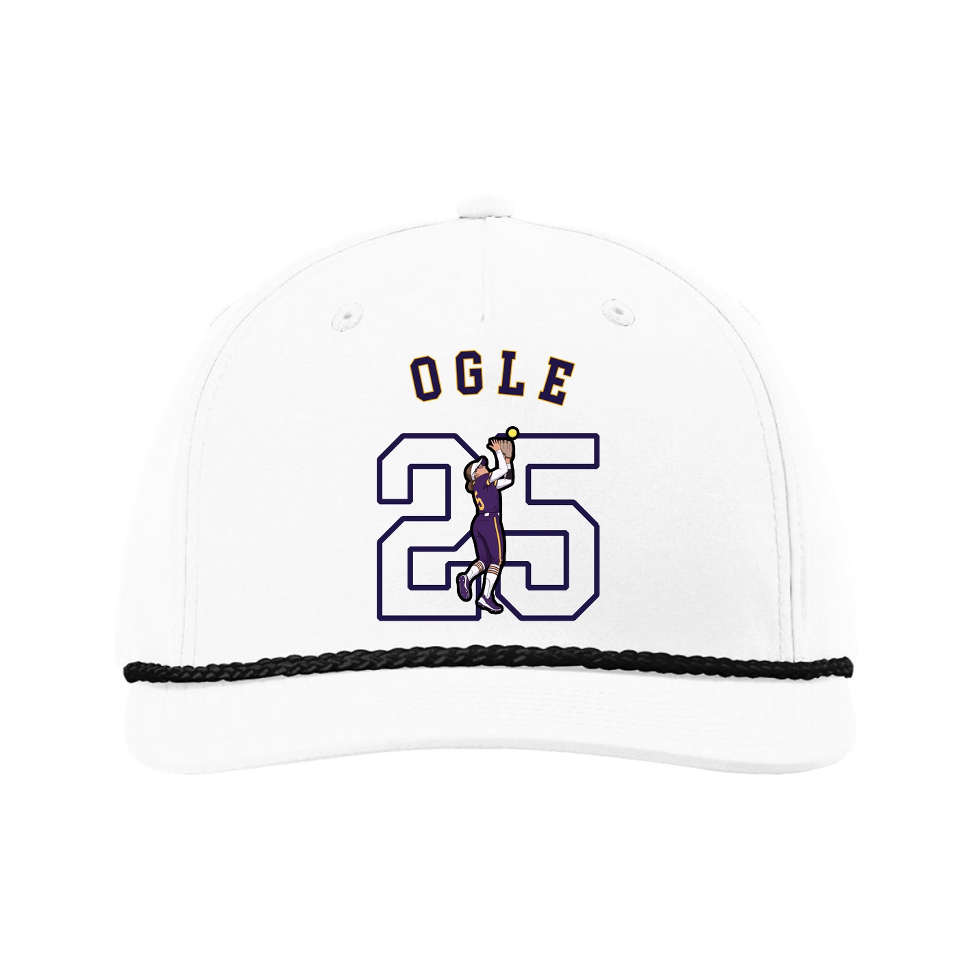 Five-Panel Classic Rope Cap — Shirsey Arch in White