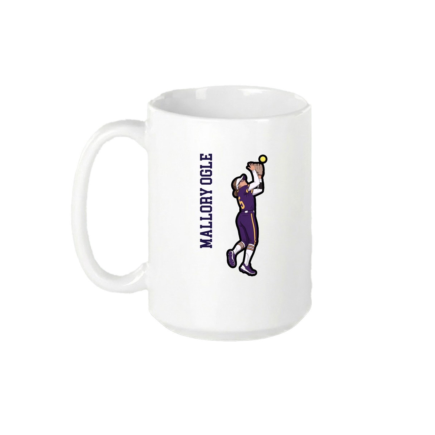 15oz Coffee Mug — Name Vertical in White