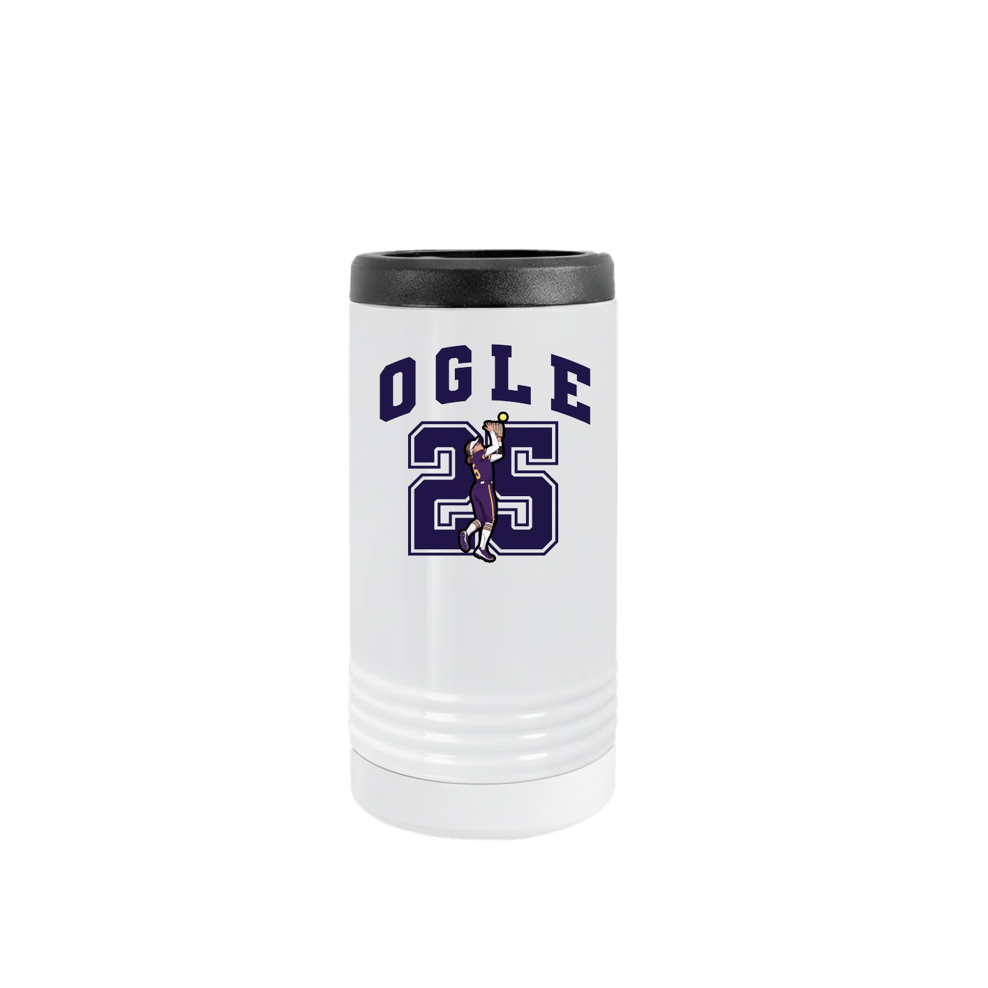 Slim Beverage Holder — Number in White