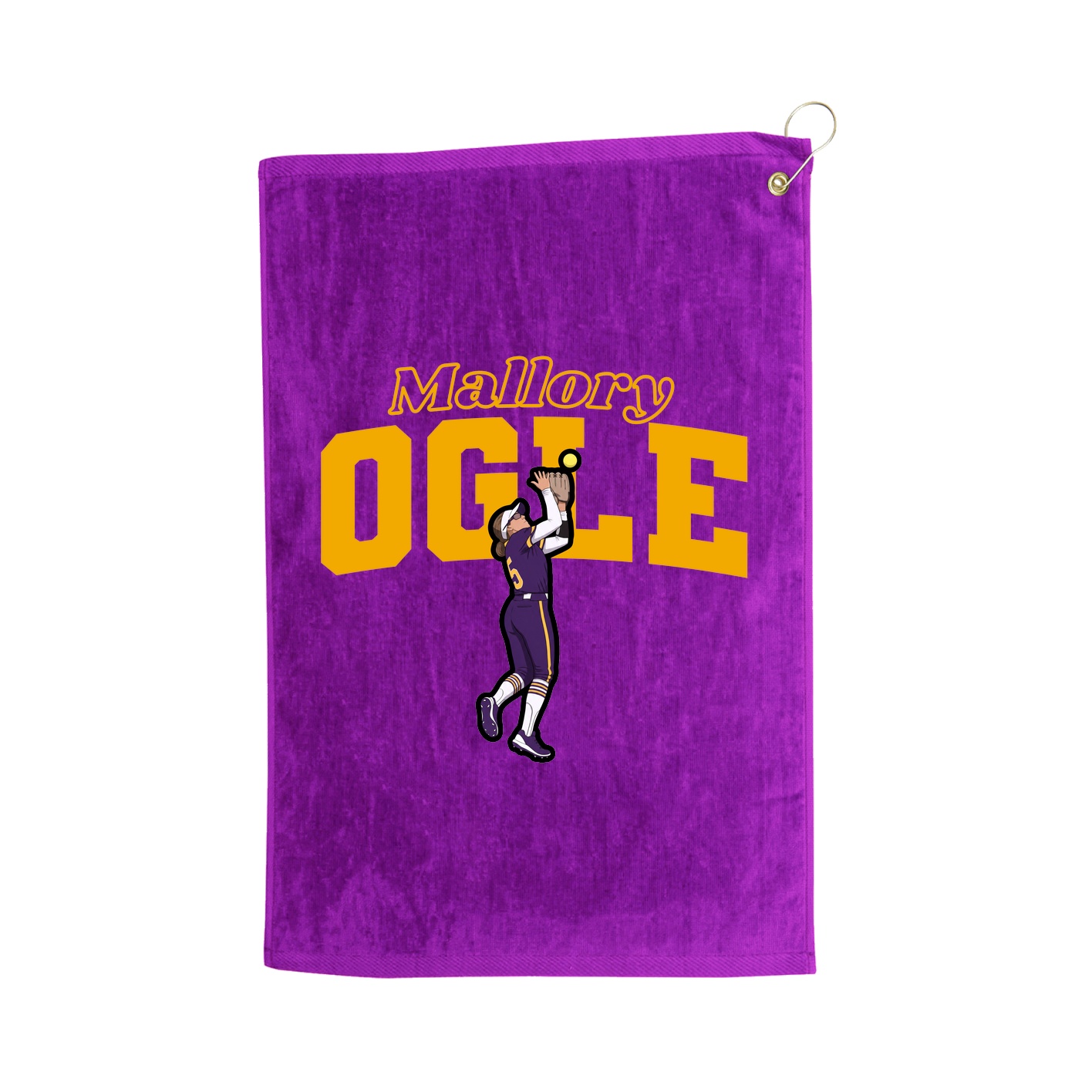 Golf Towel — Name Arch in Purple