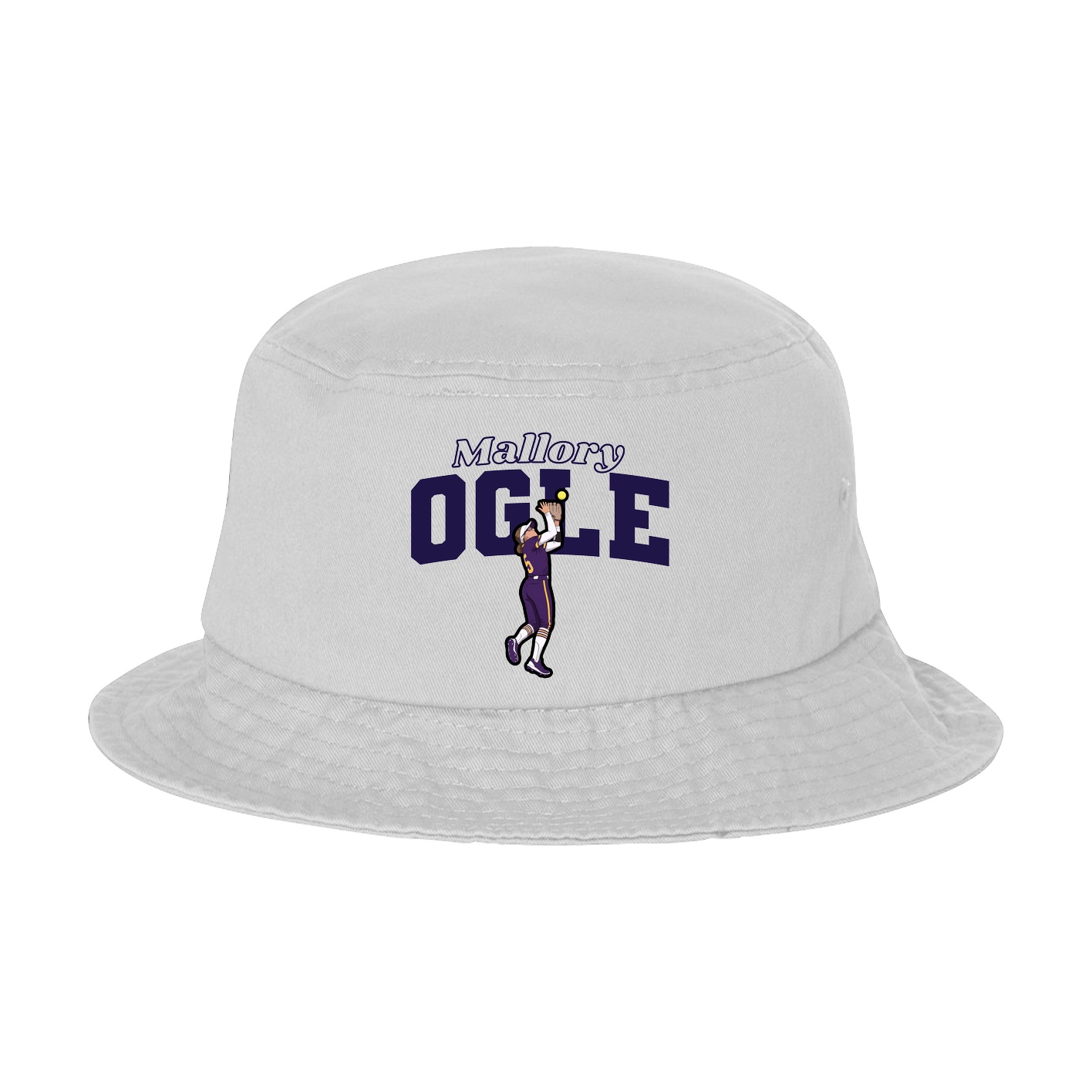 Bucket Cap — Name Arch in White