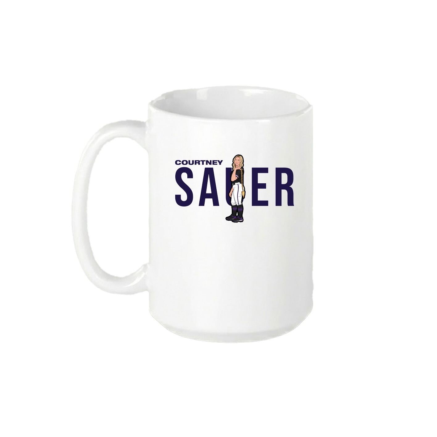 15oz Coffee Mug — Player Name in White