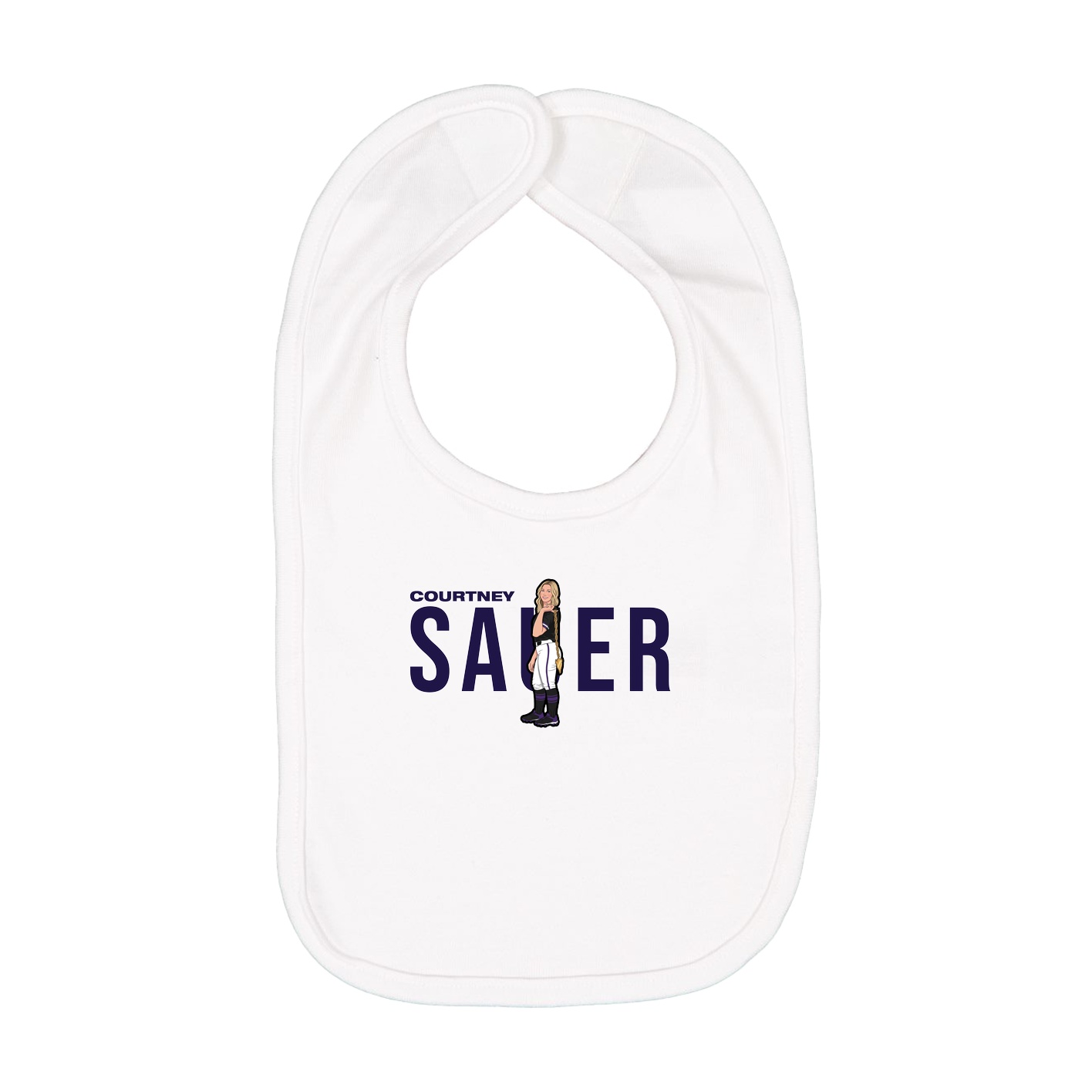 Infant Bib — Player Name in White