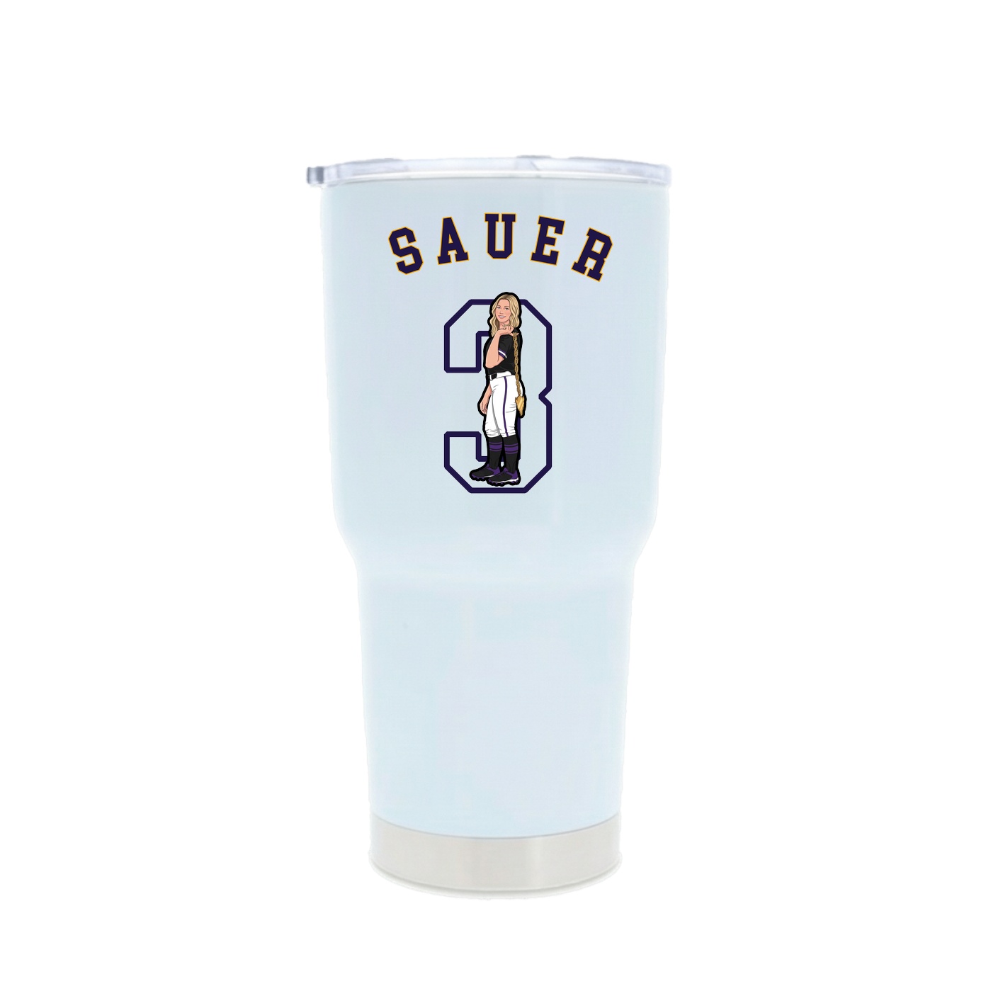 30oz Stainless Steel Tumbler — Shirsey Arch in White