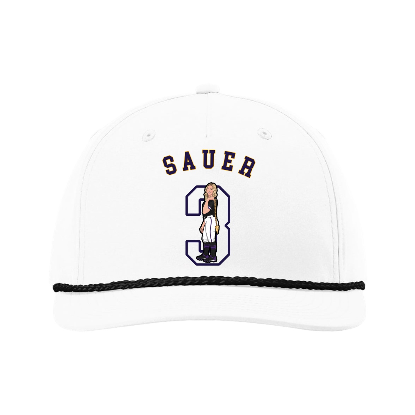 Five-Panel Classic Rope Cap — Shirsey Arch in White