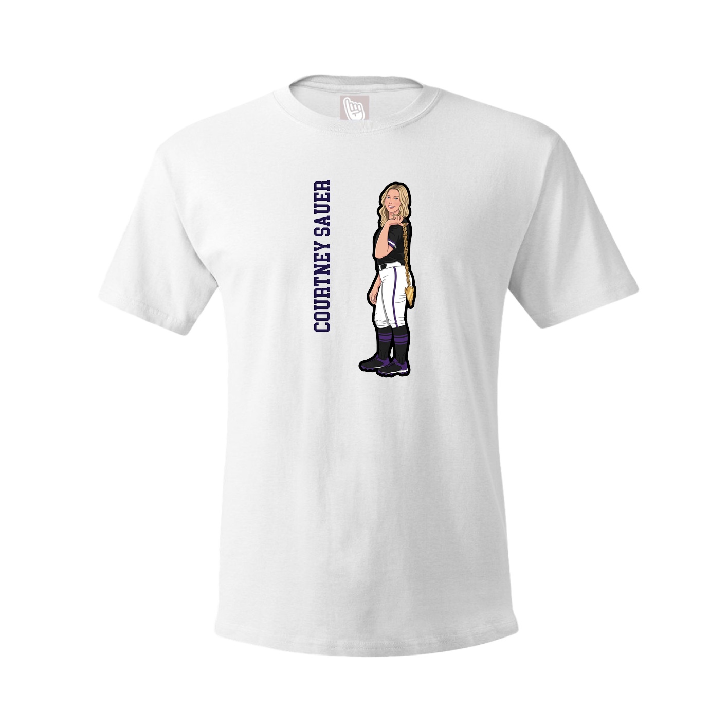 Tee — Name Vertical in White