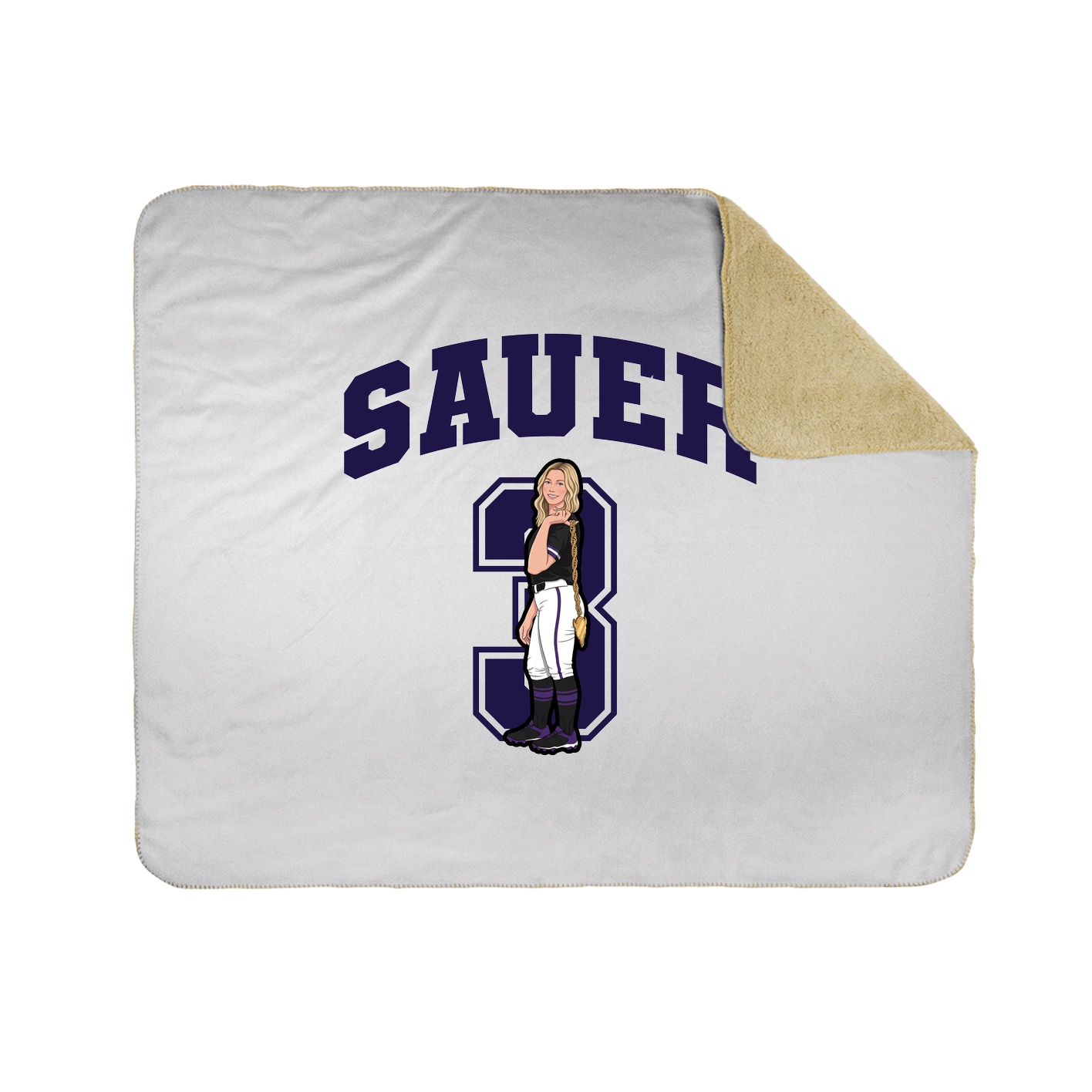 Throw Blanket — Number in White