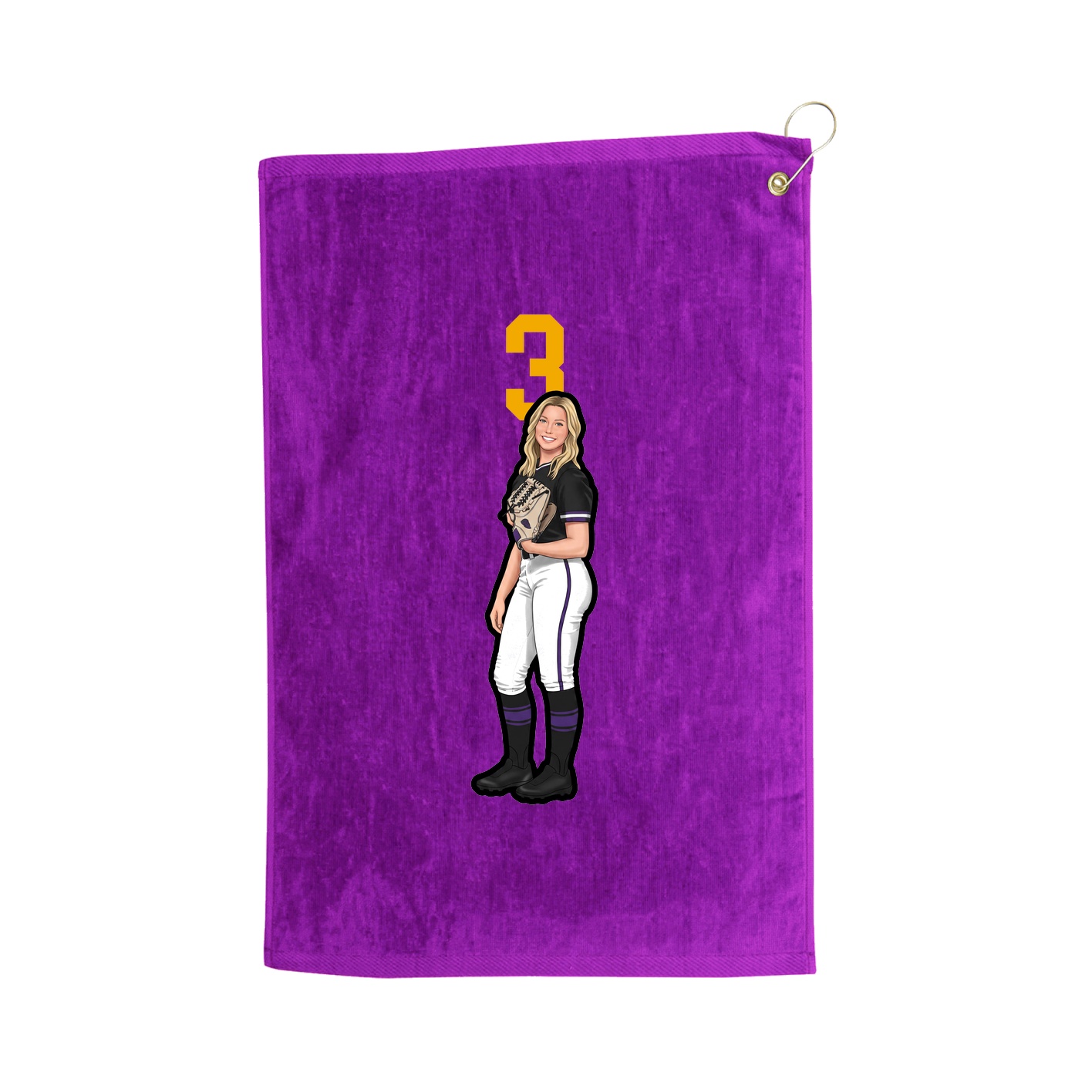 Golf Towel — Number Top in Purple