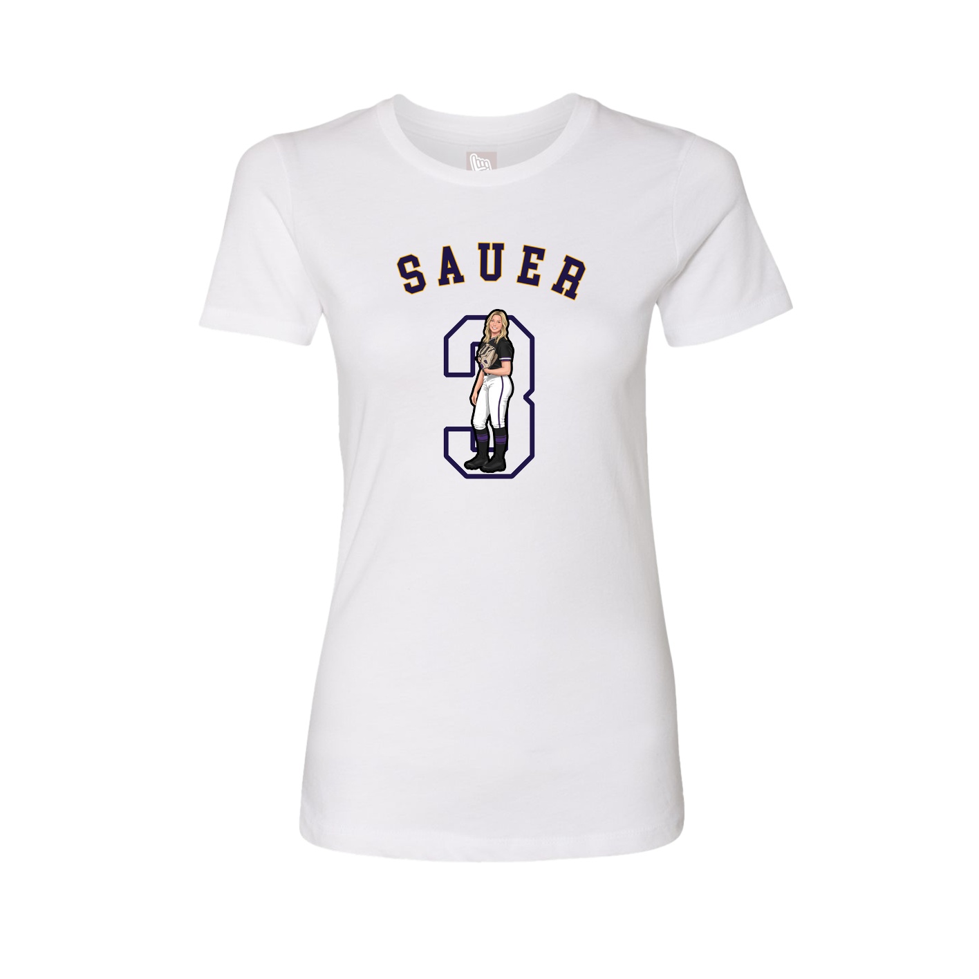 Fitted Women's Tee — Shirsey Arch in White