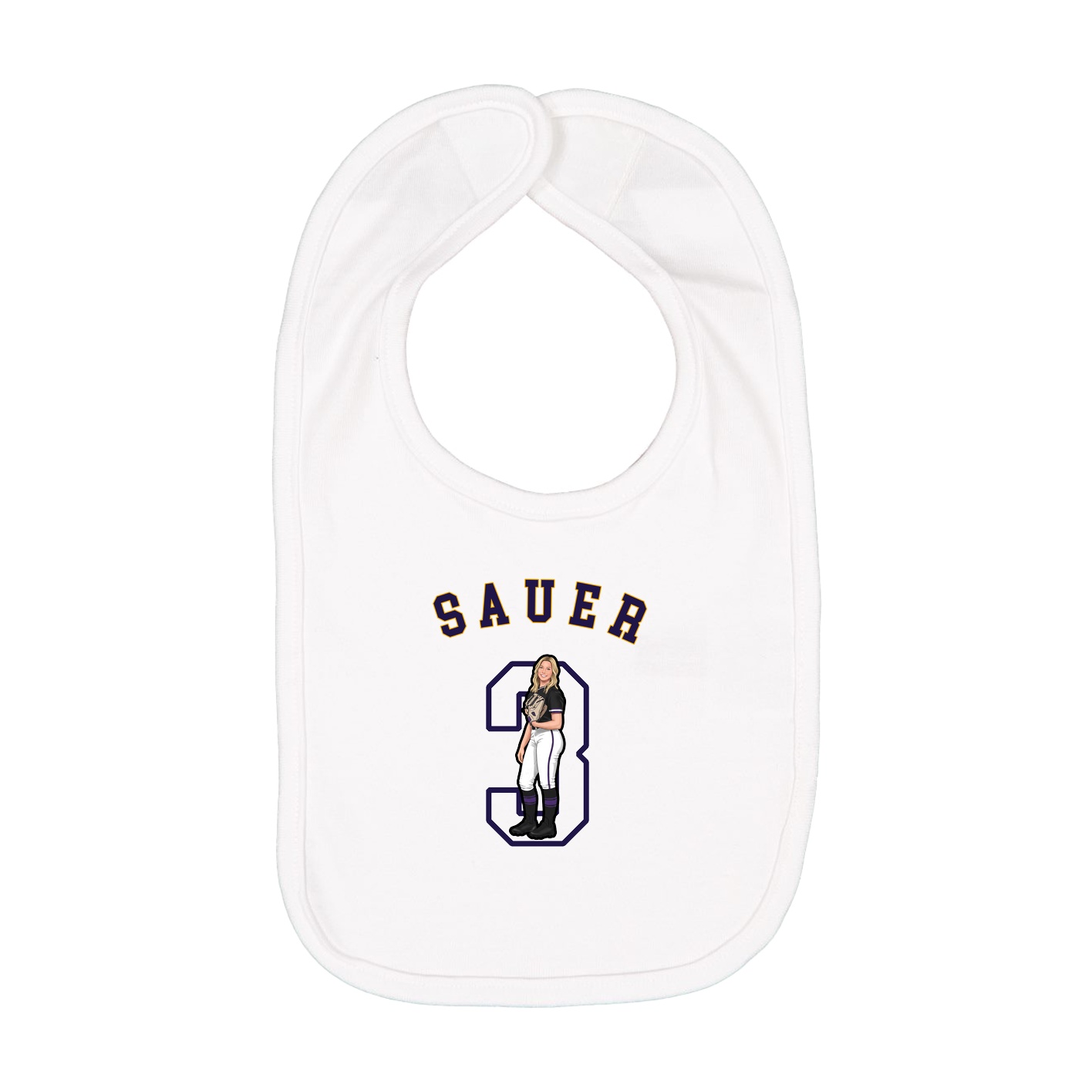 Infant Bib — Shirsey Arch in White