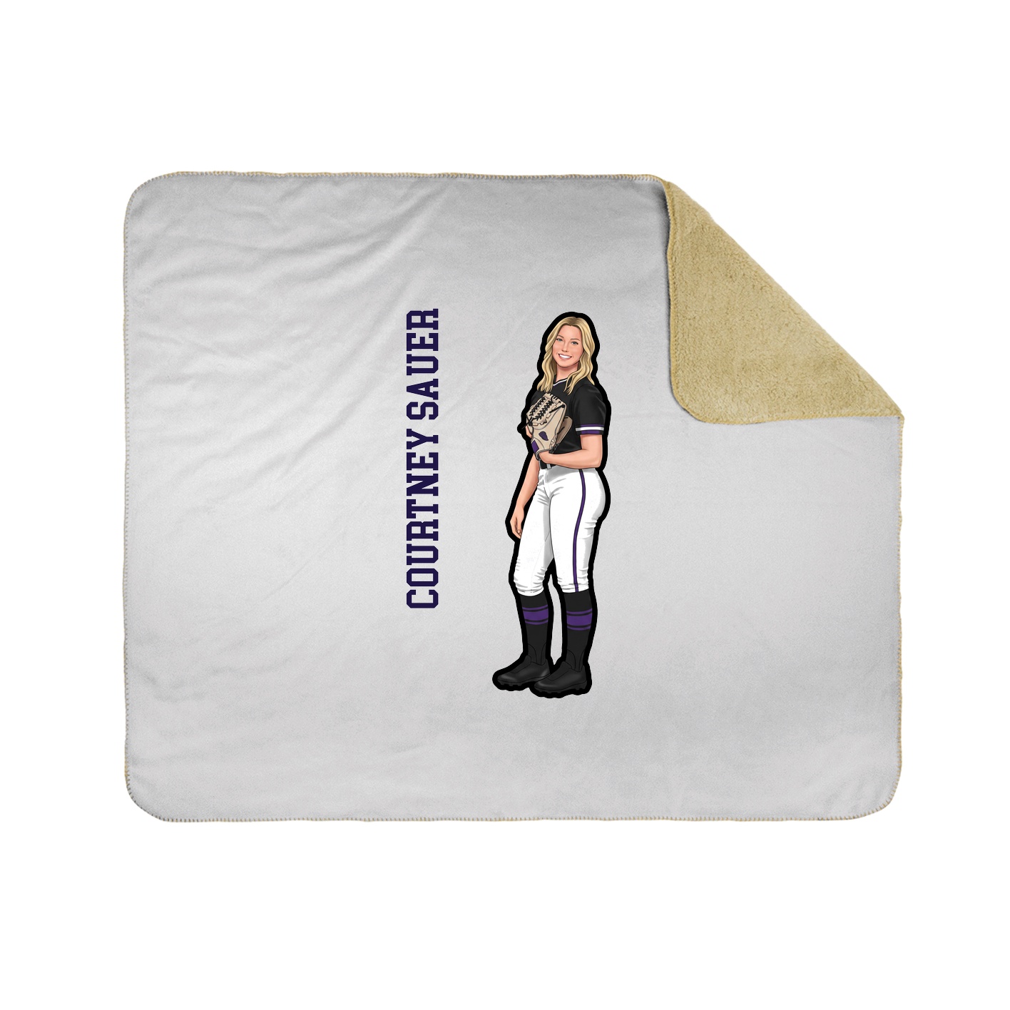 Throw Blanket — Name Vertical in White