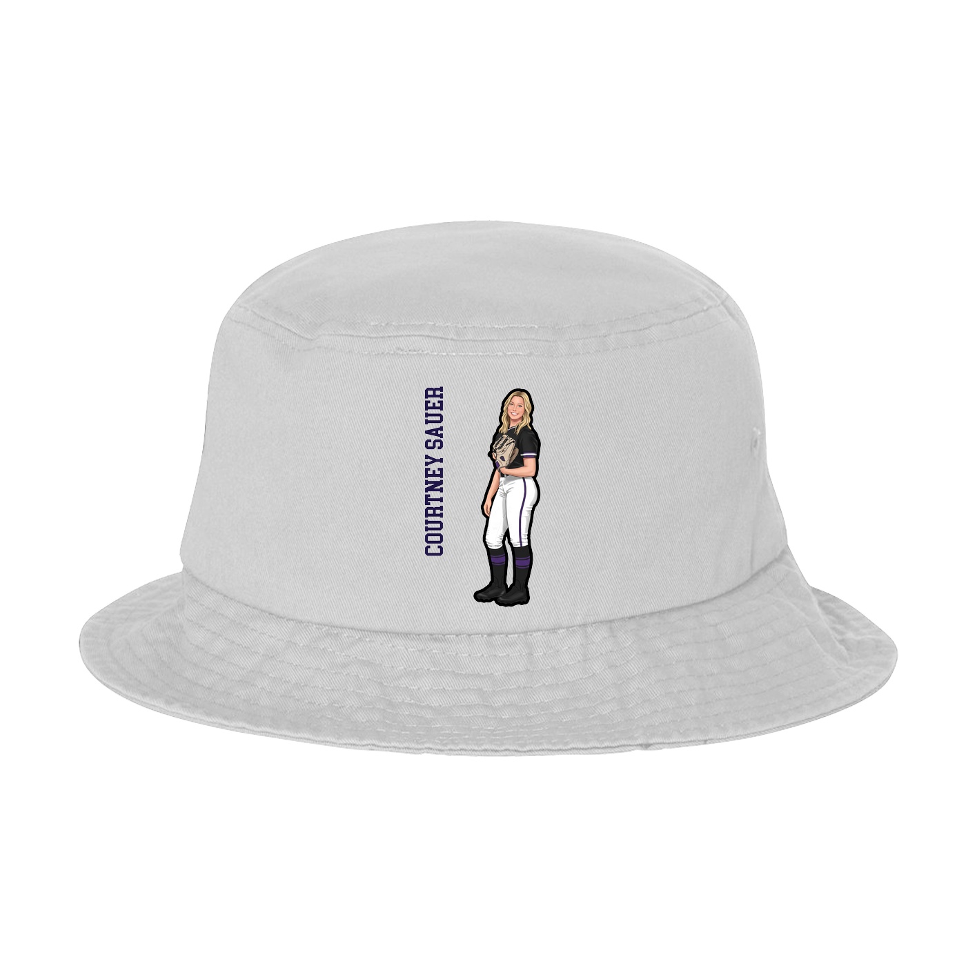 Bucket Cap — Name Vertical in White