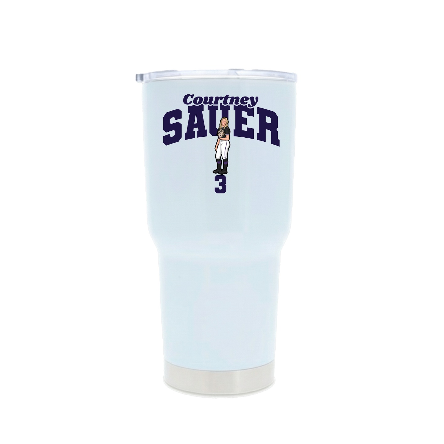 30oz Stainless Steel Tumbler — Signature Arch in White