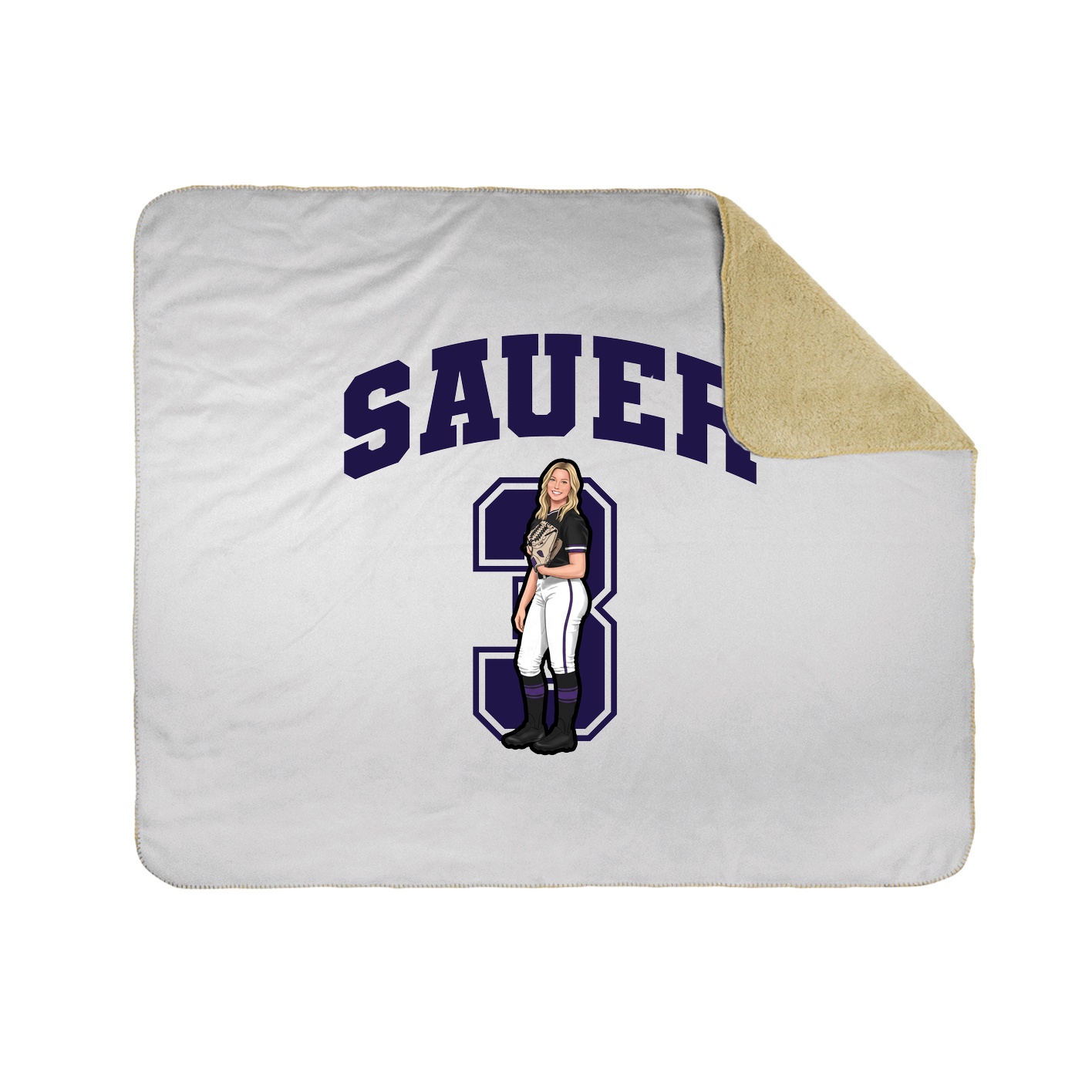 Throw Blanket — Number in White