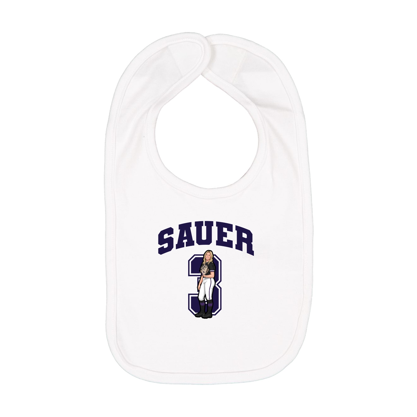 Infant Bib — Number in White