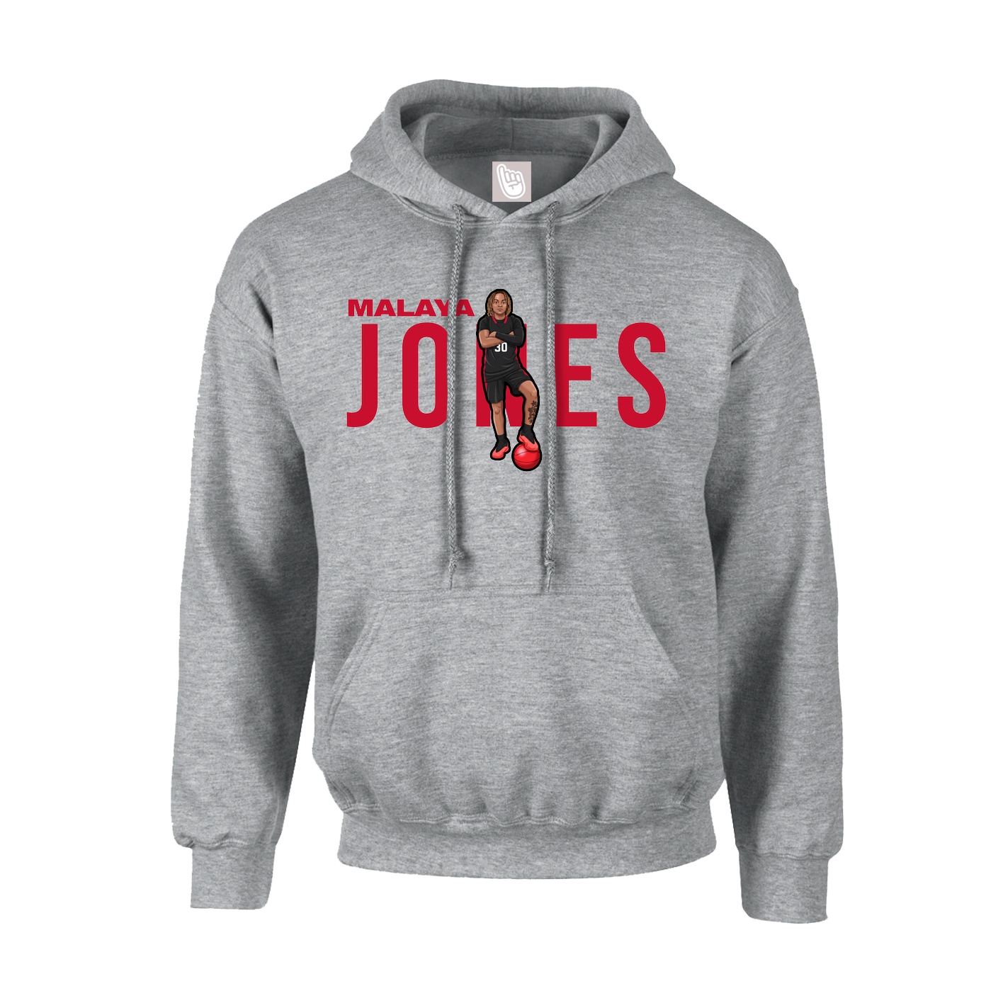 Youth Hoodie — Player Name in Grey