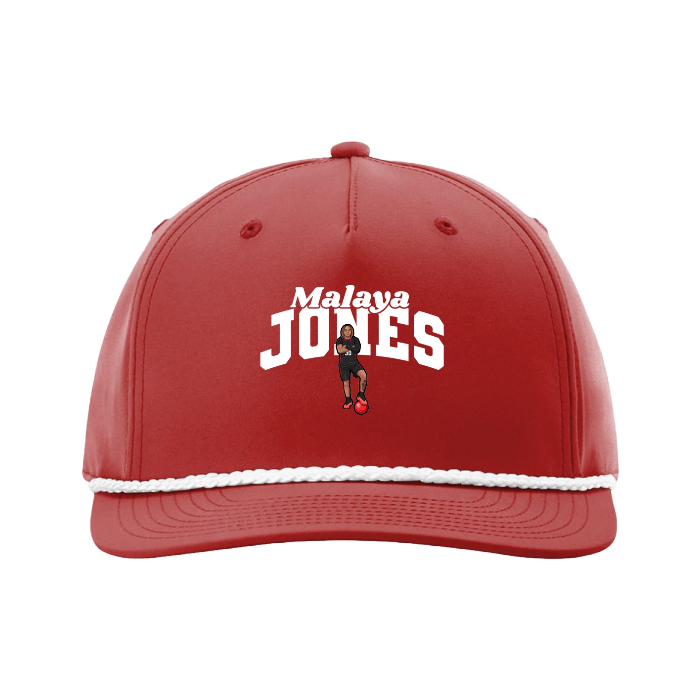 Five-Panel Classic Rope Cap — Signature Arch in Red