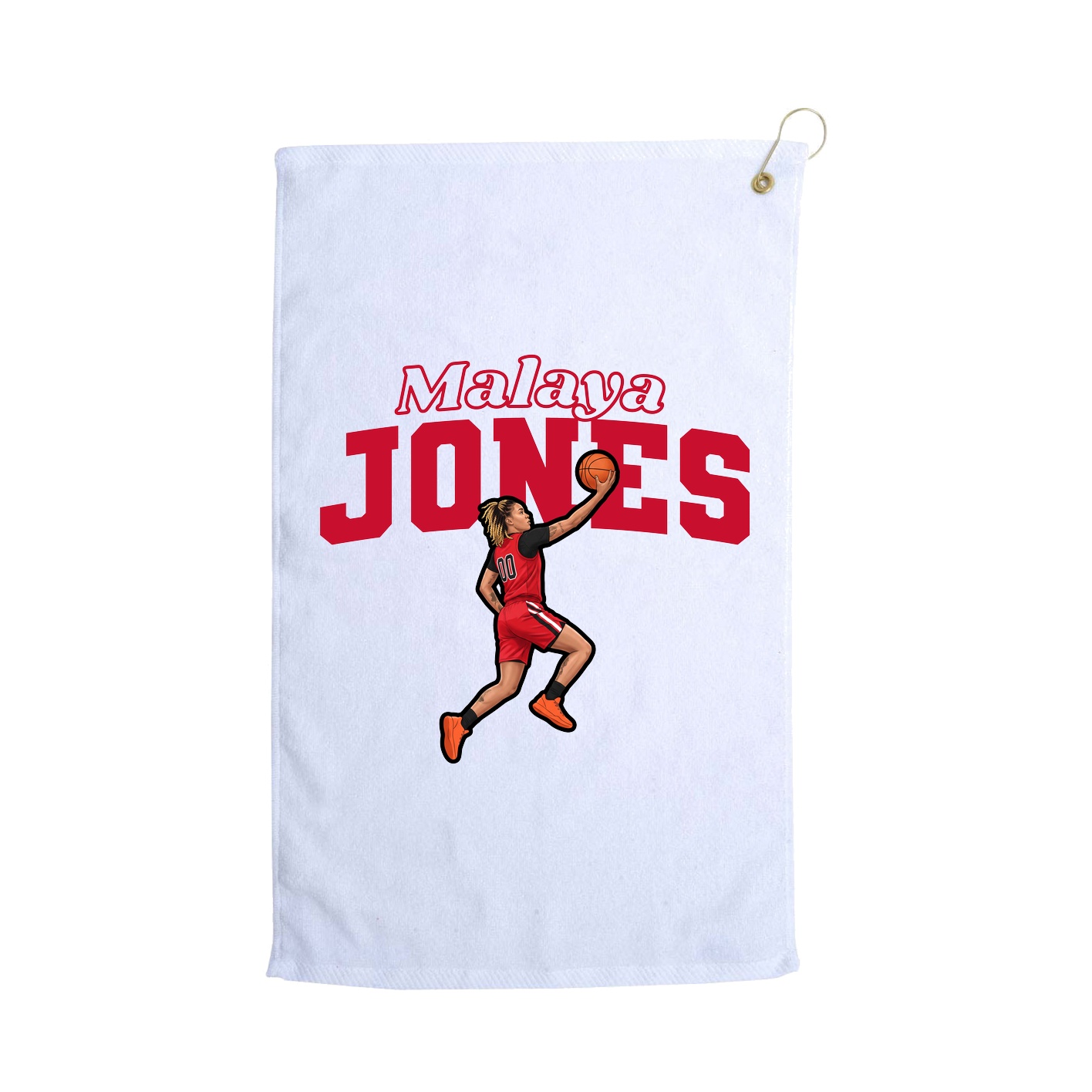 Golf Towel — Name Arch in White