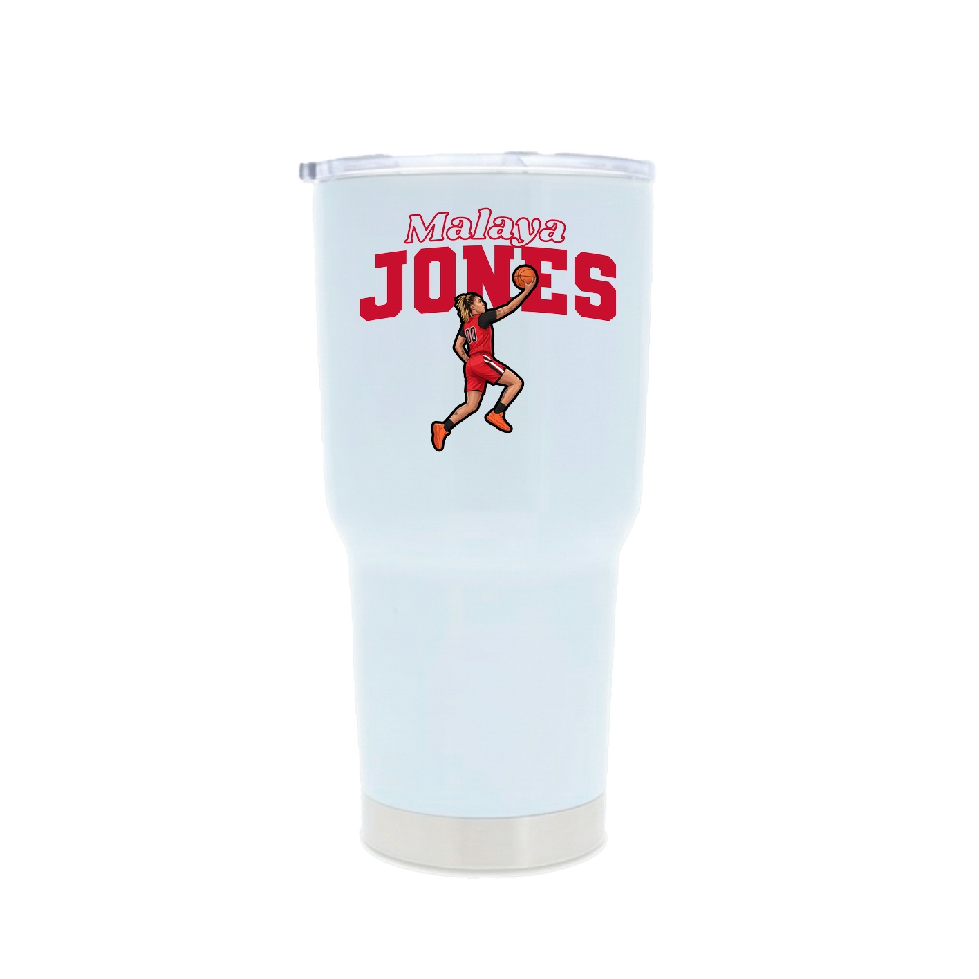 30oz Stainless Steel Tumbler — Name Arch in White
