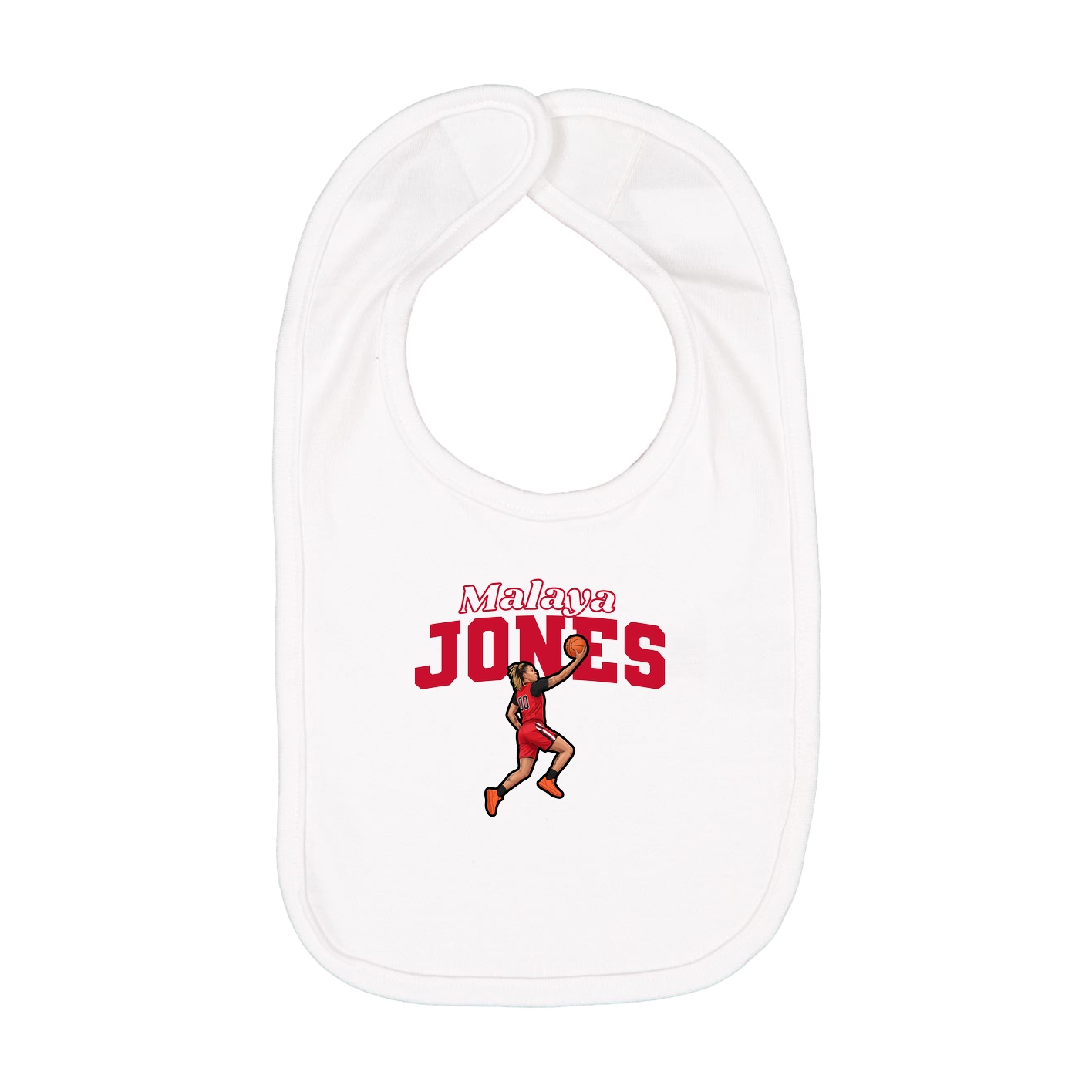 Infant Bib — Name Arch in White