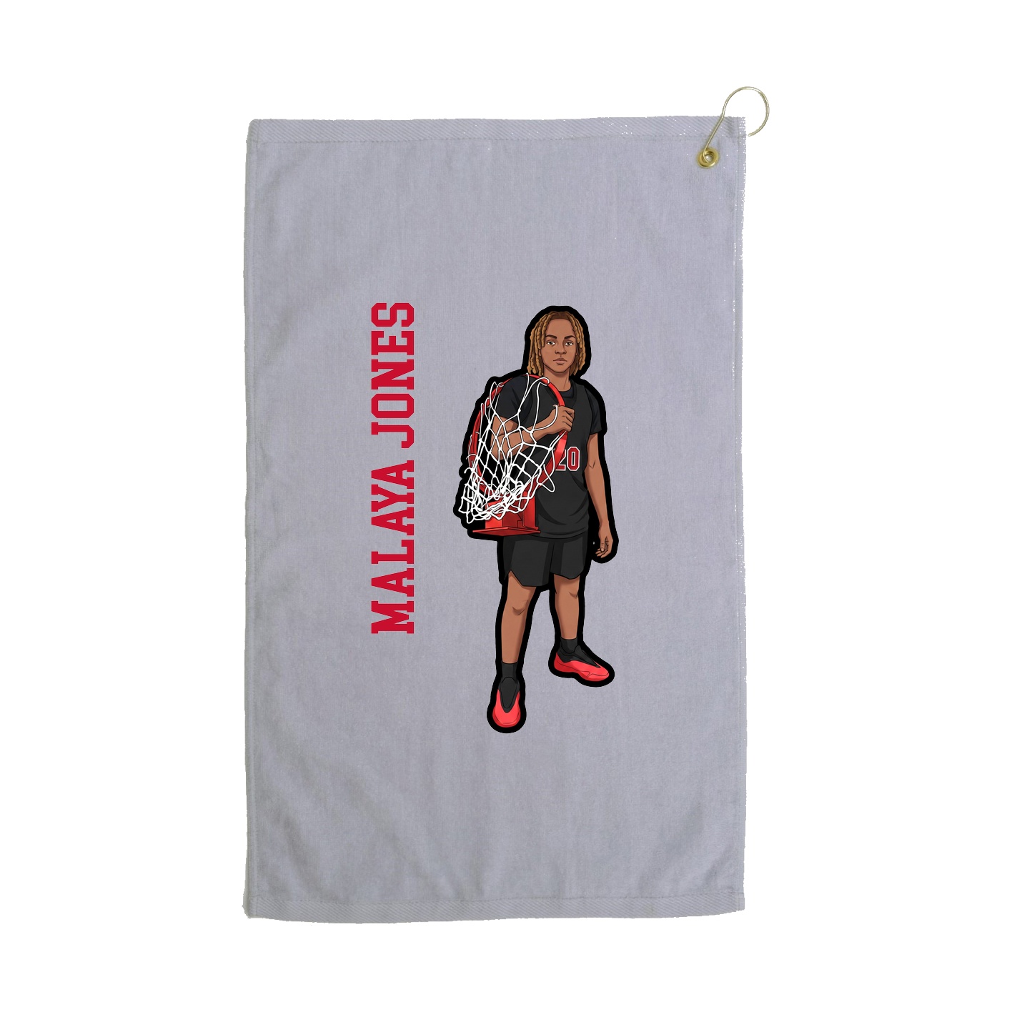 Golf Towel — Name Vertical in Grey