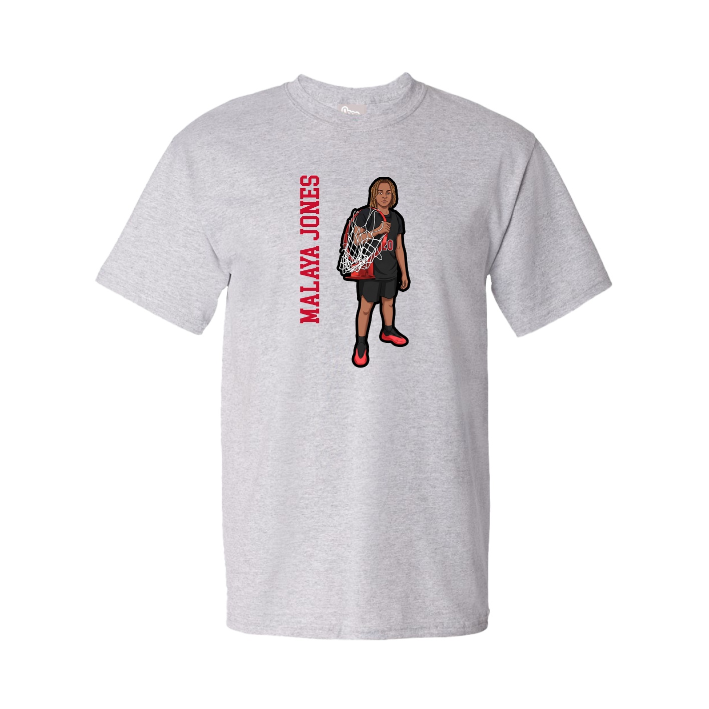 Tee — Name Vertical in Grey