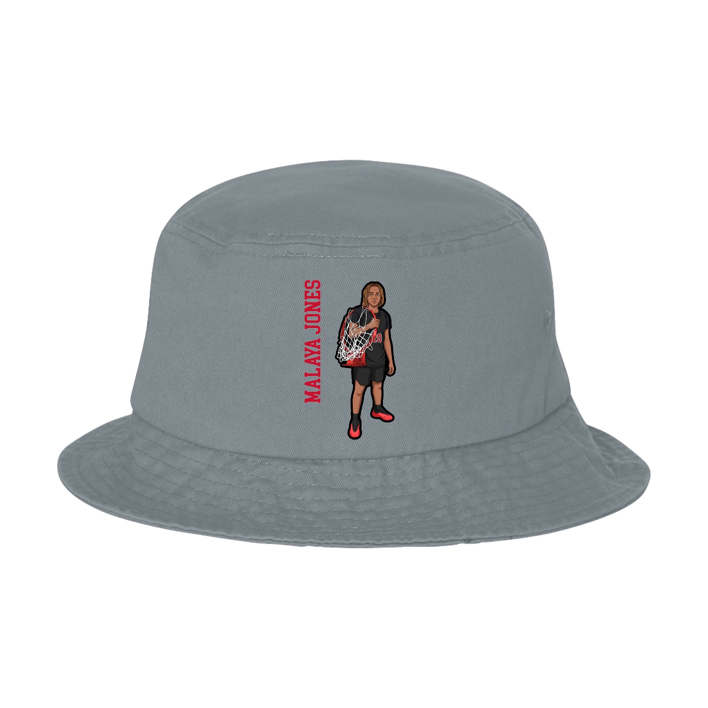 Bucket Cap — Name Vertical in Grey