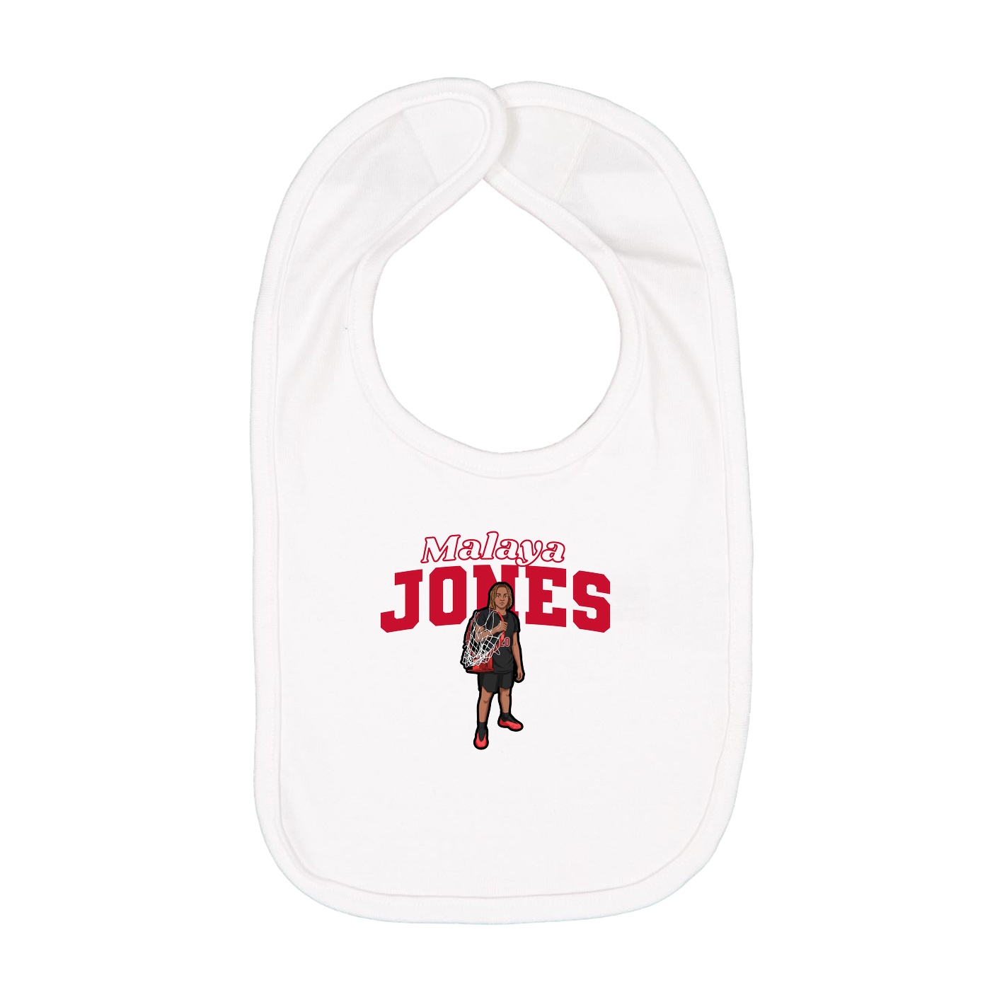 Infant Bib — Name Arch in White