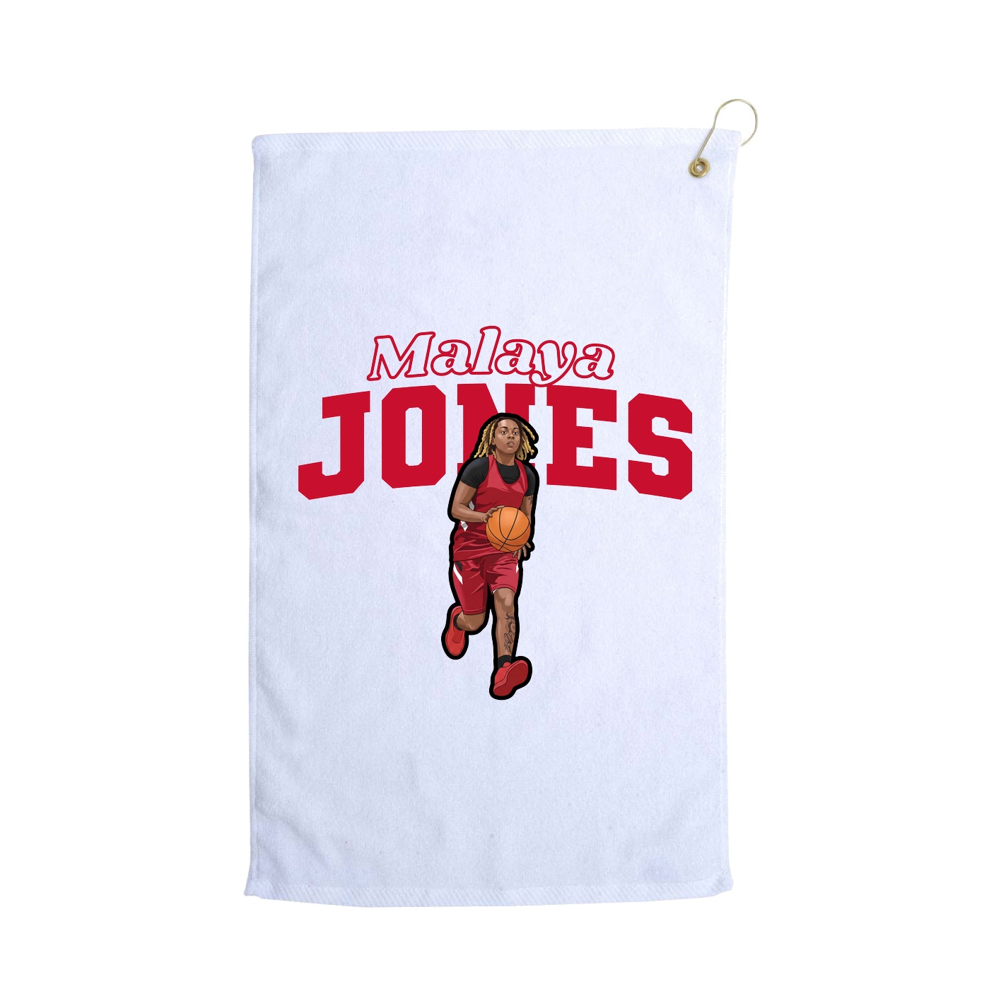 Golf Towel — Name Arch in White