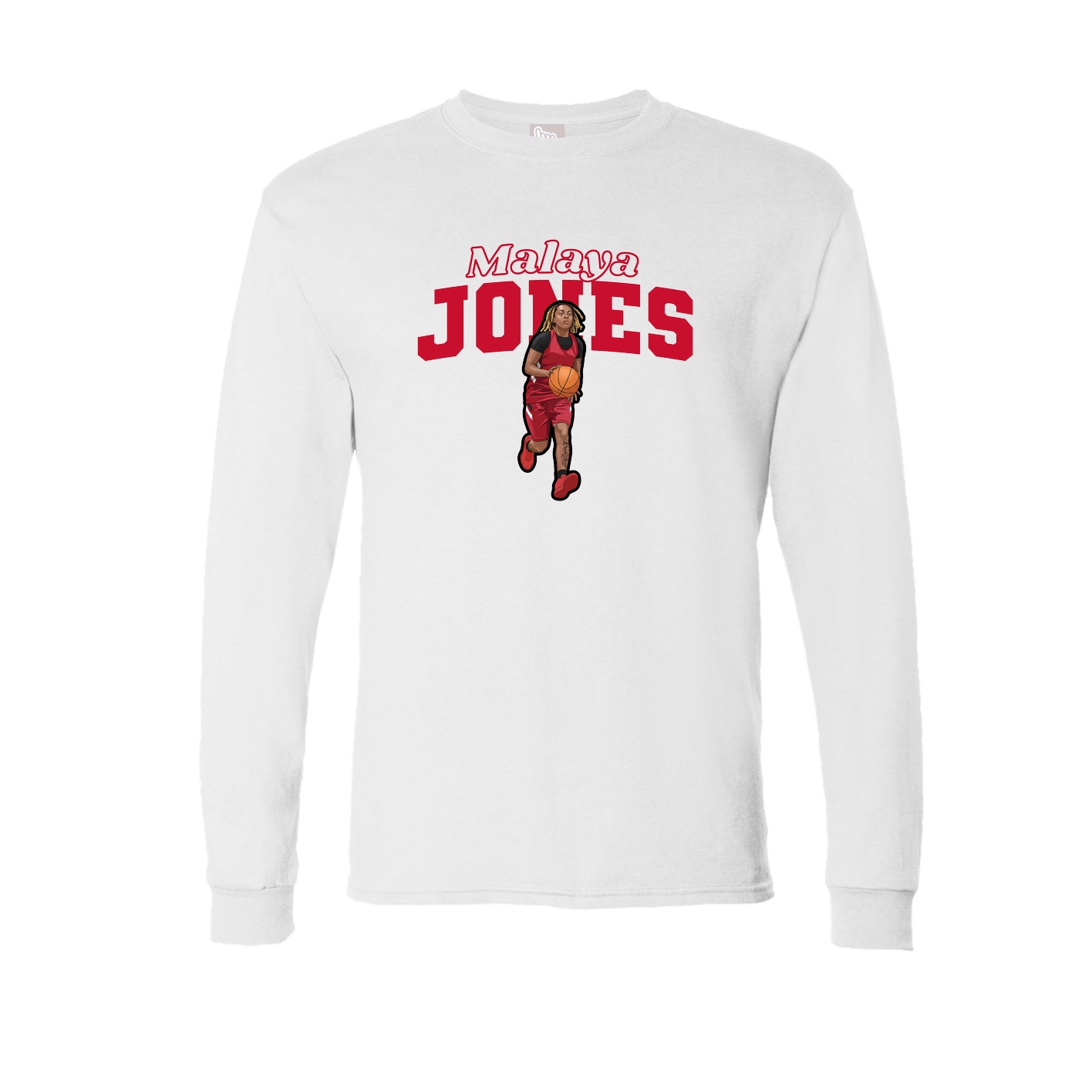 Long Sleeve Tee — Name Arch in White