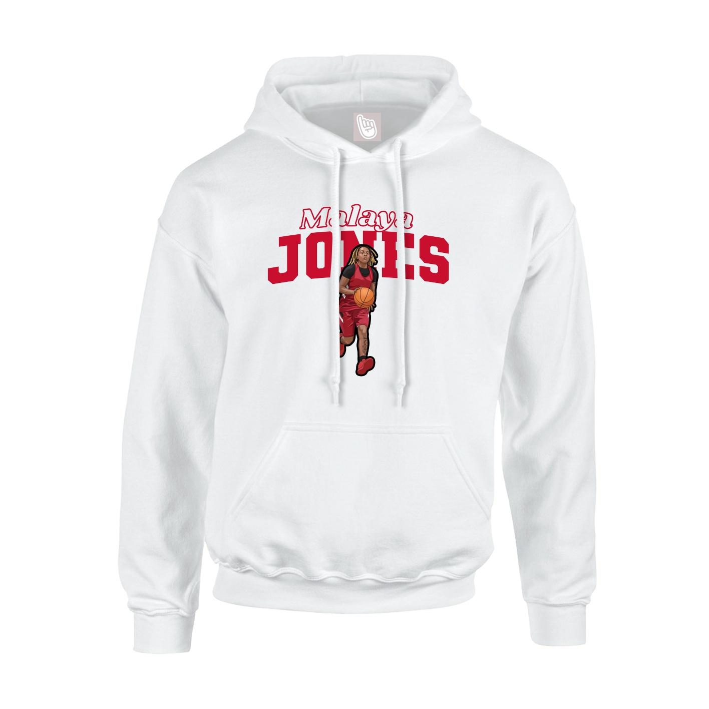 Youth Hoodie — Name Arch in White