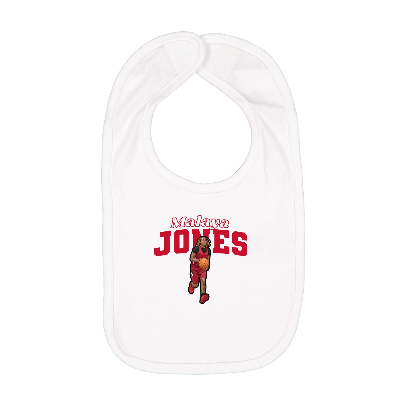 Infant Bib — Name Arch in White