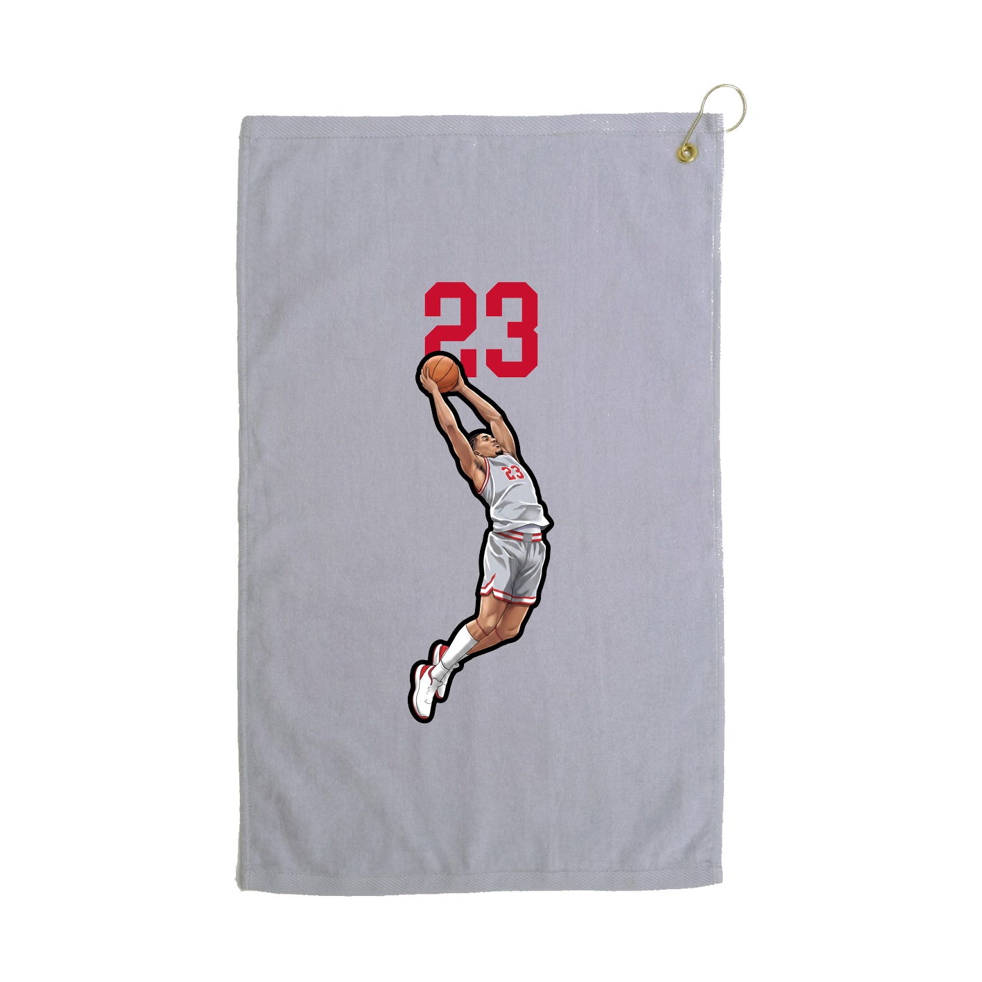 Golf Towel — Number Top in Grey