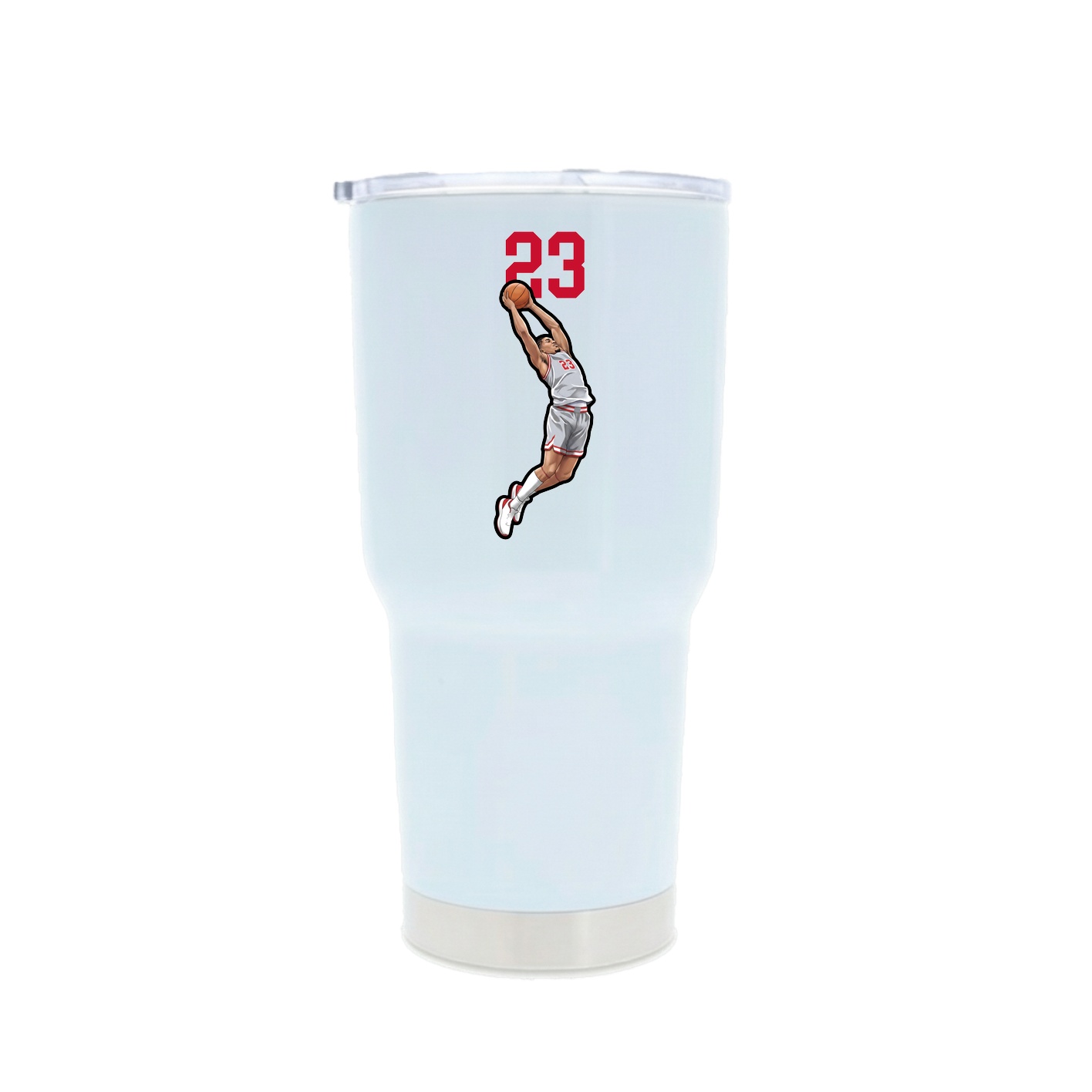 30oz Stainless Steel Tumbler — Number Top in White