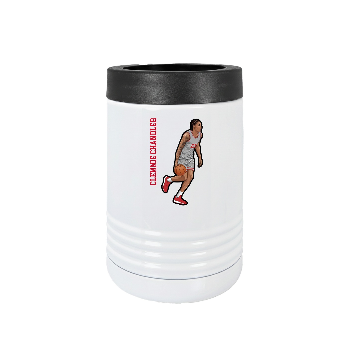Beverage Holder — Name Vertical in White